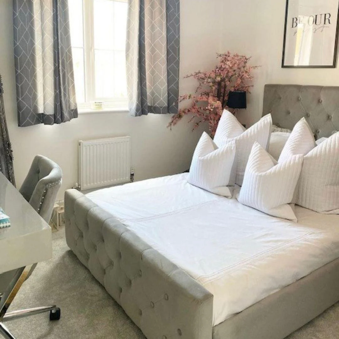 Cavill Fabric Double Size Bed - Grey - Image 7