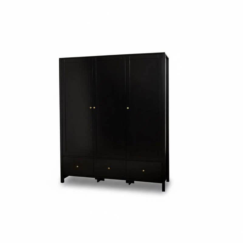 Charlie 3 Door Wardrobe - Black - Image 8