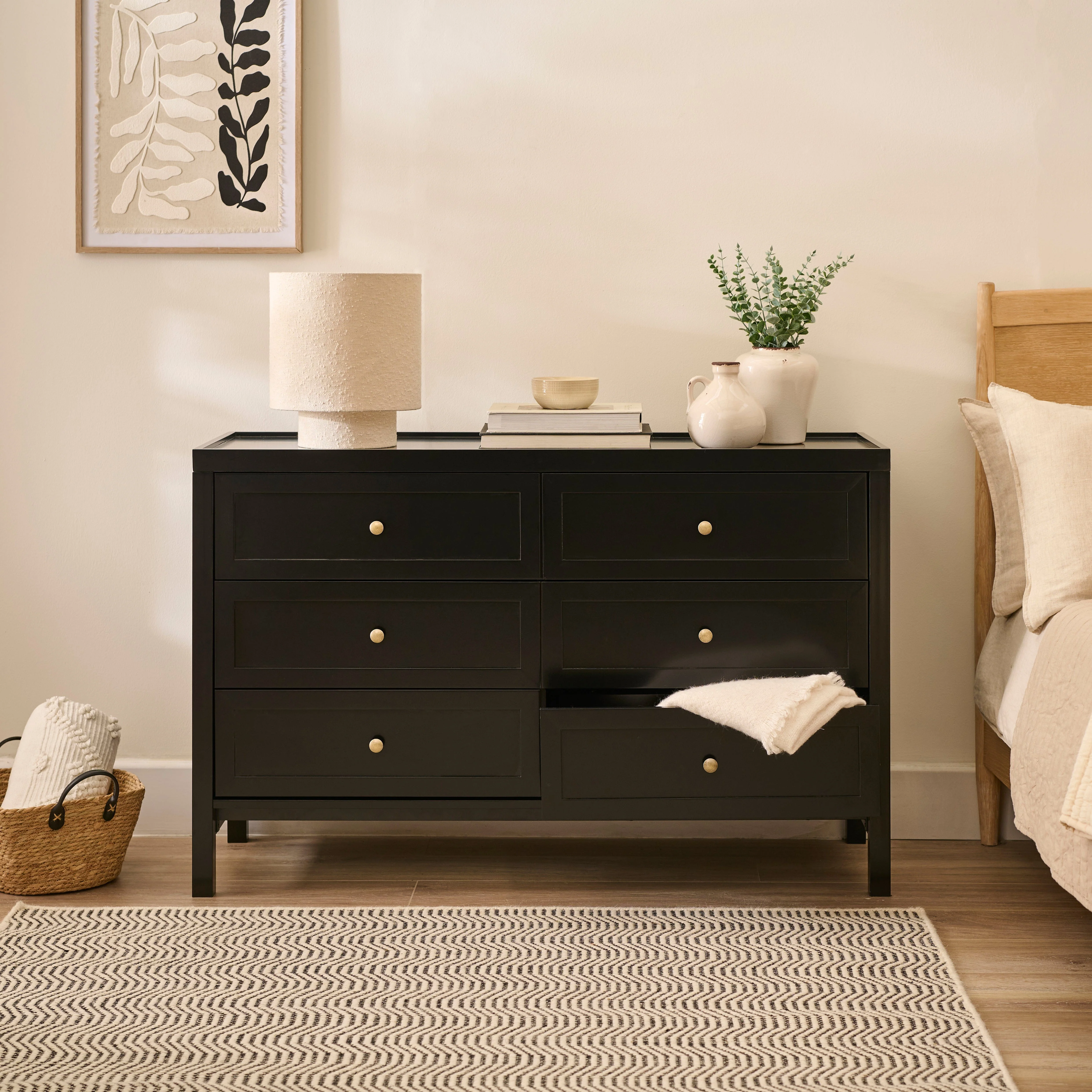 Charlie 6 Drawer Chest of Drawers - Noir Black - Image 2