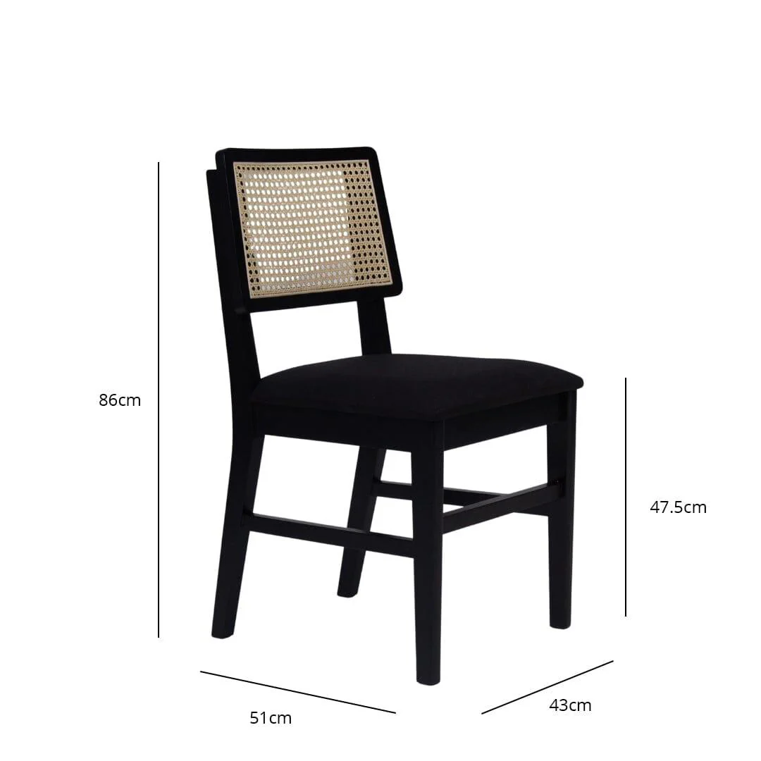 Charlie Black Dining Chairs - Set of 2 - Image 6