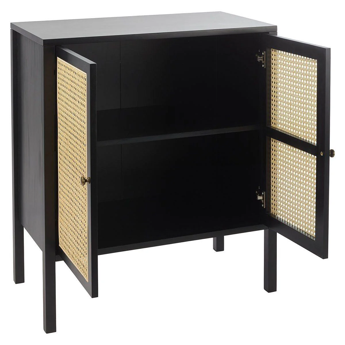 Charlie 2 Door Small Sideboard - Cane & Black - Image 11