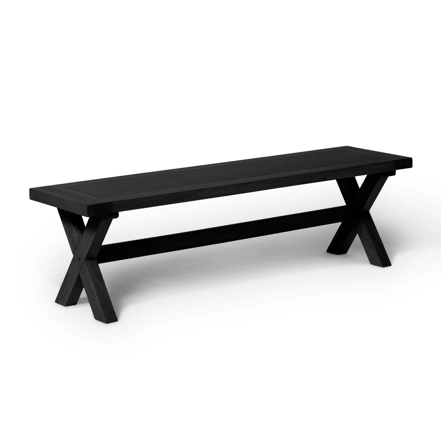 Charlotte 190cm Dining Table with 2 150cm Dining Benches - Black Oak - Image 5