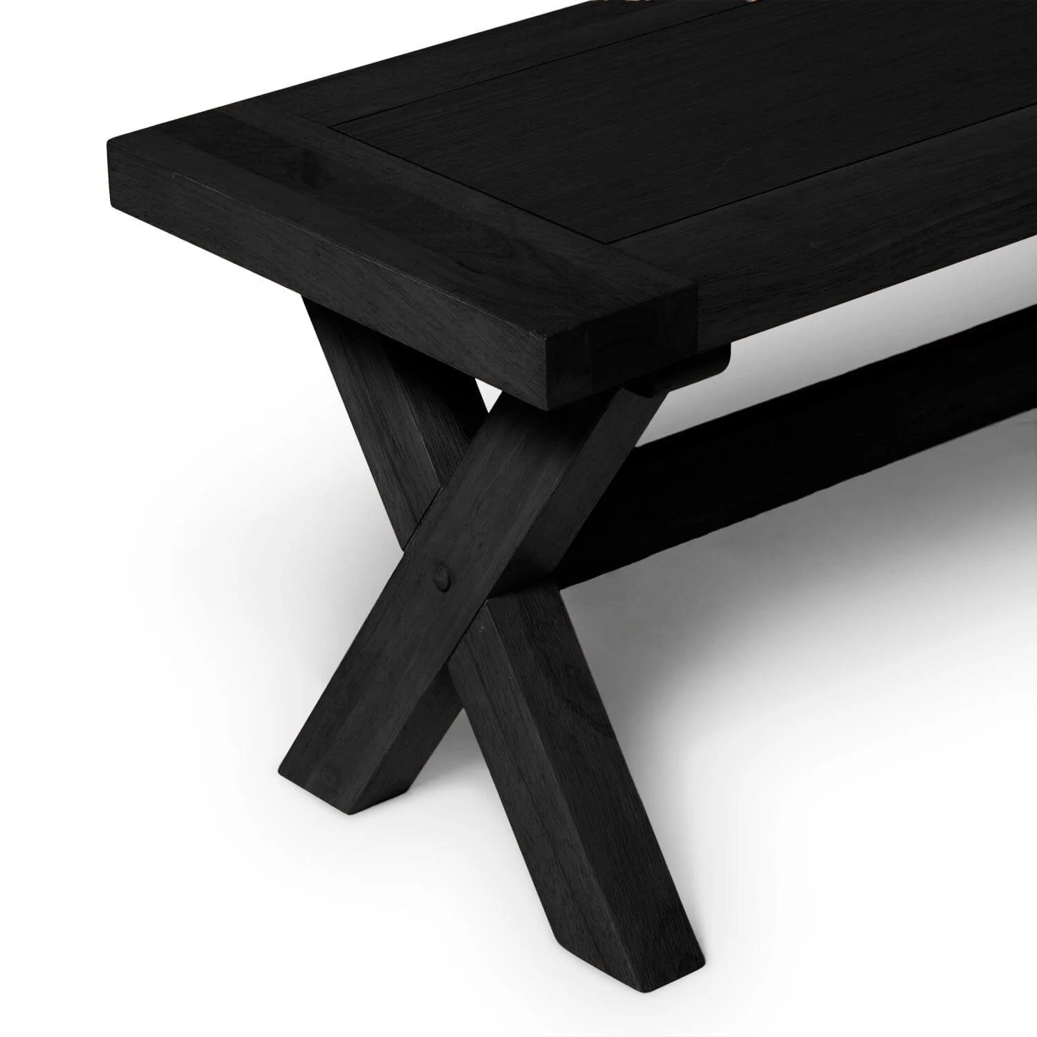 Charlotte 190cm Dining Table with 2 150cm Dining Benches - Black Oak - Image 7