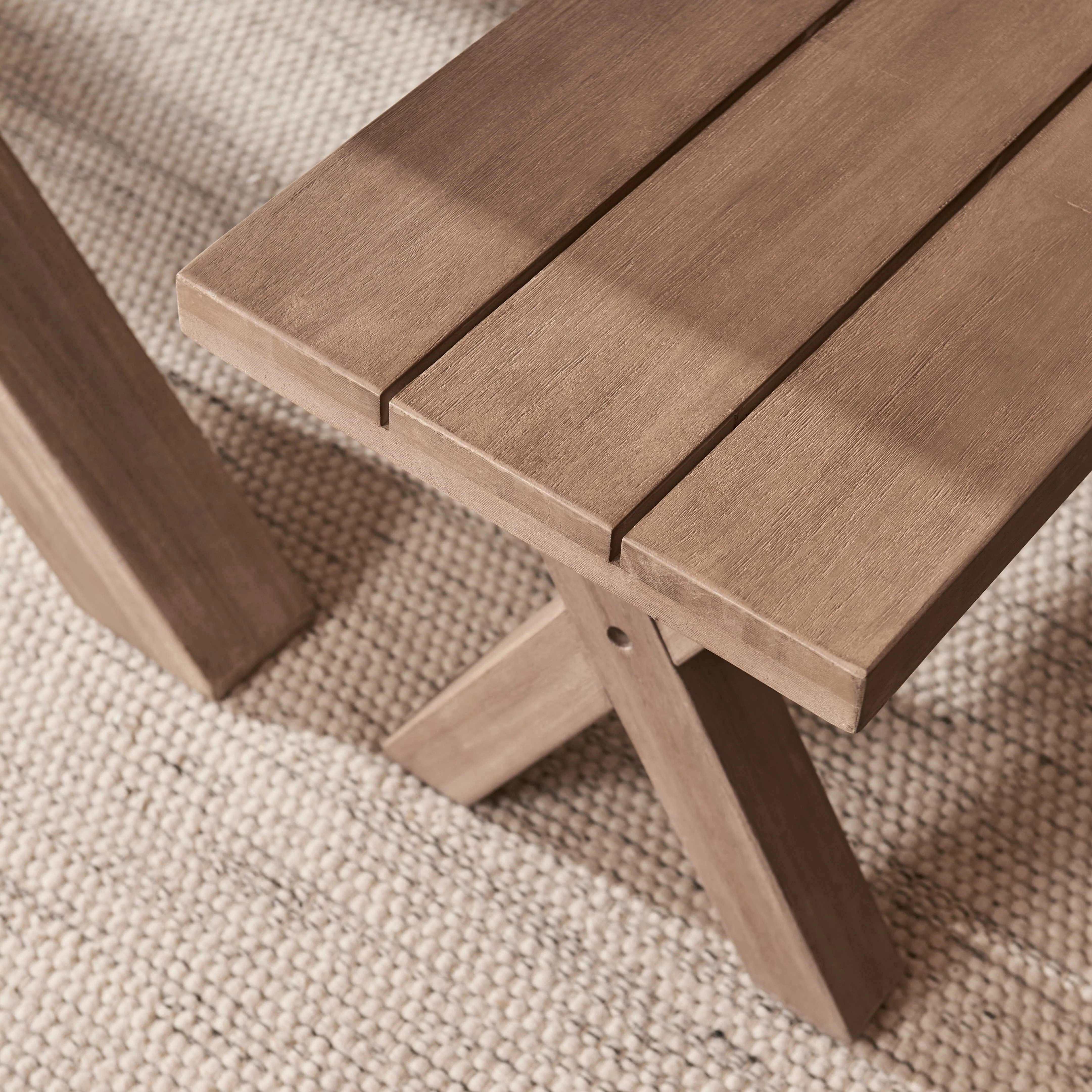 Charlotte 190cm Dining Table with 2 150cm Dining Benches - Brushed Acacia - Image 6