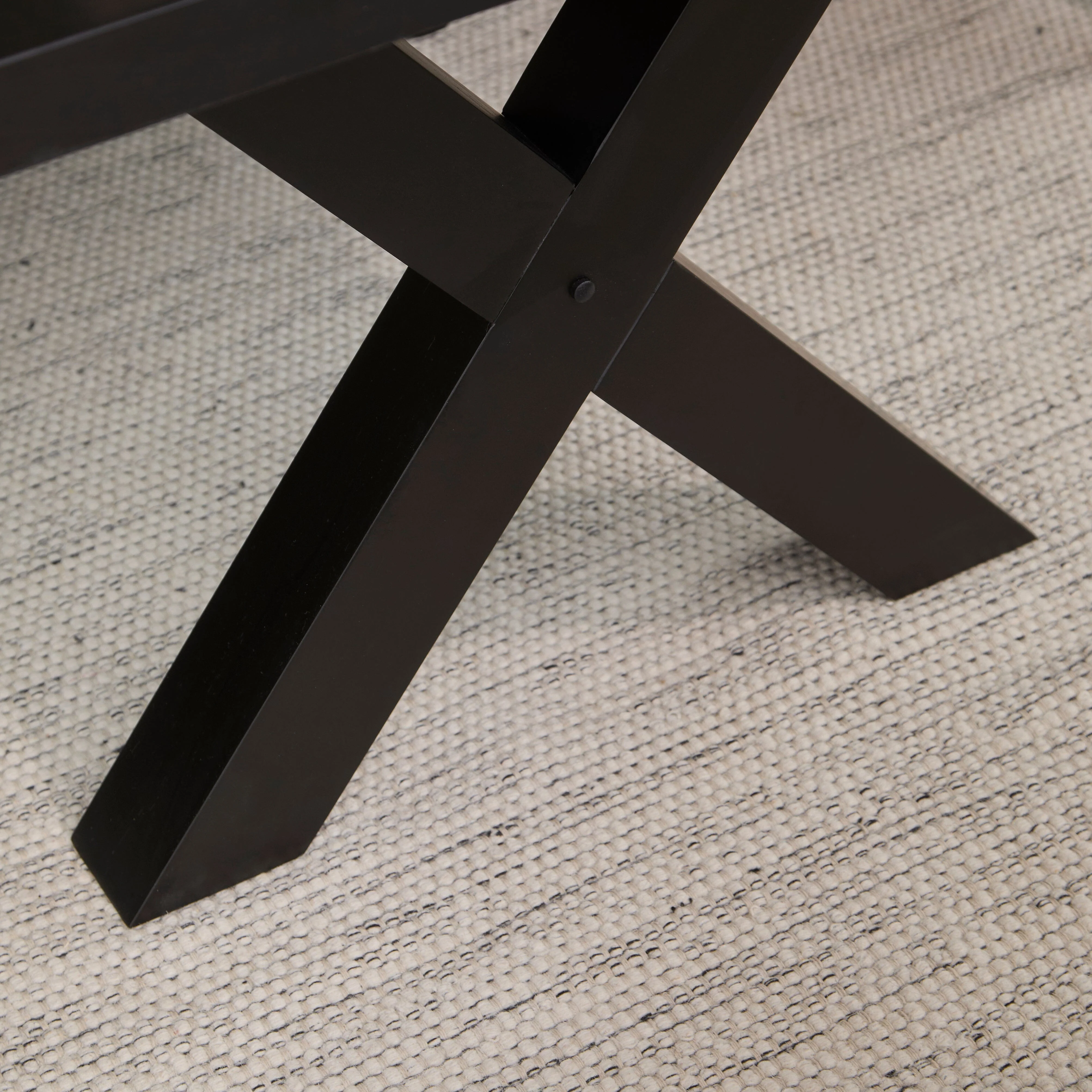Charlotte Black Oak Extending Dining Table Set - 6 Seater - Nolan Boucle Dining Chairs - Black Oak Legs - Image 6