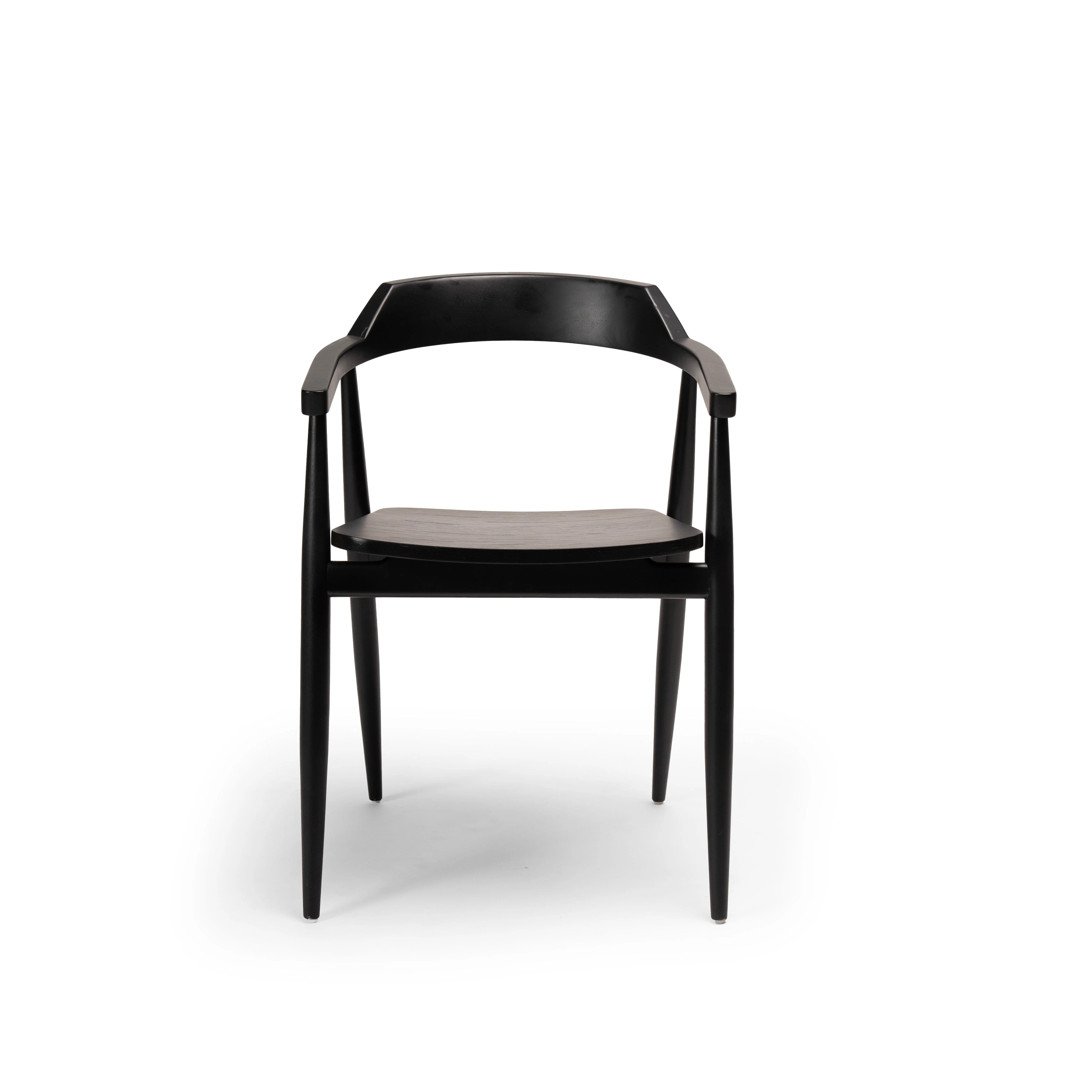 Raleigh Black Oak Rectangular Dining Table Set - 6 Seater - Carter Black Oak Dining Armchairs - Image 11