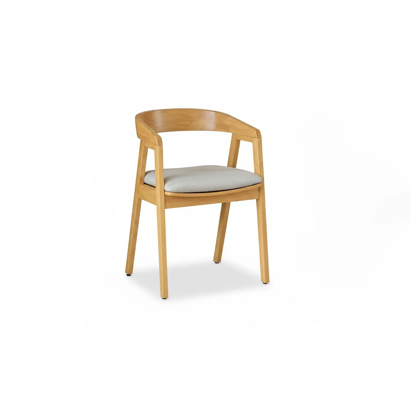 Charlotte Pale Oak Round Dining Table Set - 4 Seater - Ella Pale Oak Carver Chair - Fawn Linen - Image 13