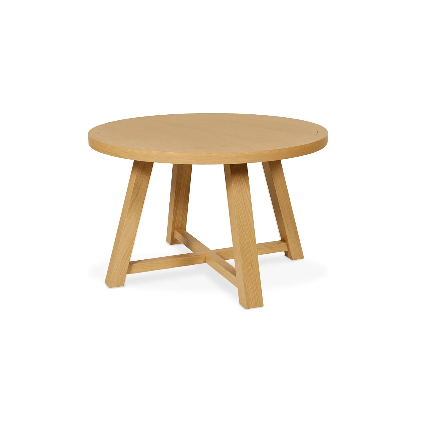 Charlotte Pale Oak Round Dining Table Set - 4 Seater - Ella Pale Oak Carver Chair - Off White Boucle - Image 11