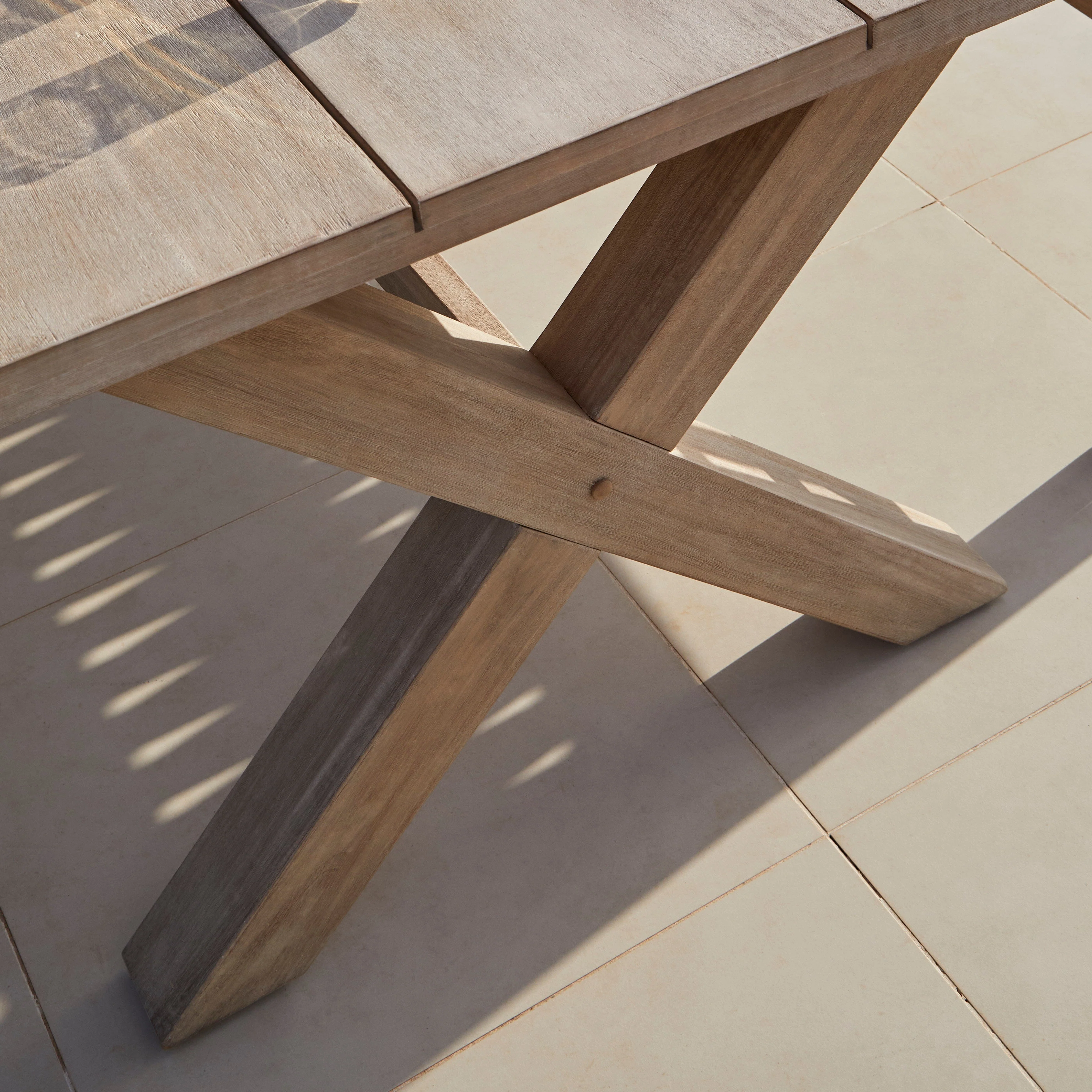 Charlotte Wooden Garden Table - Whitewash Acacia - Image 7