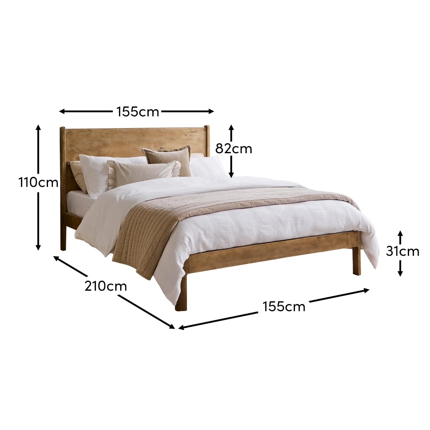 Colton King Size Bed Frame - Mango Wood - Image 8