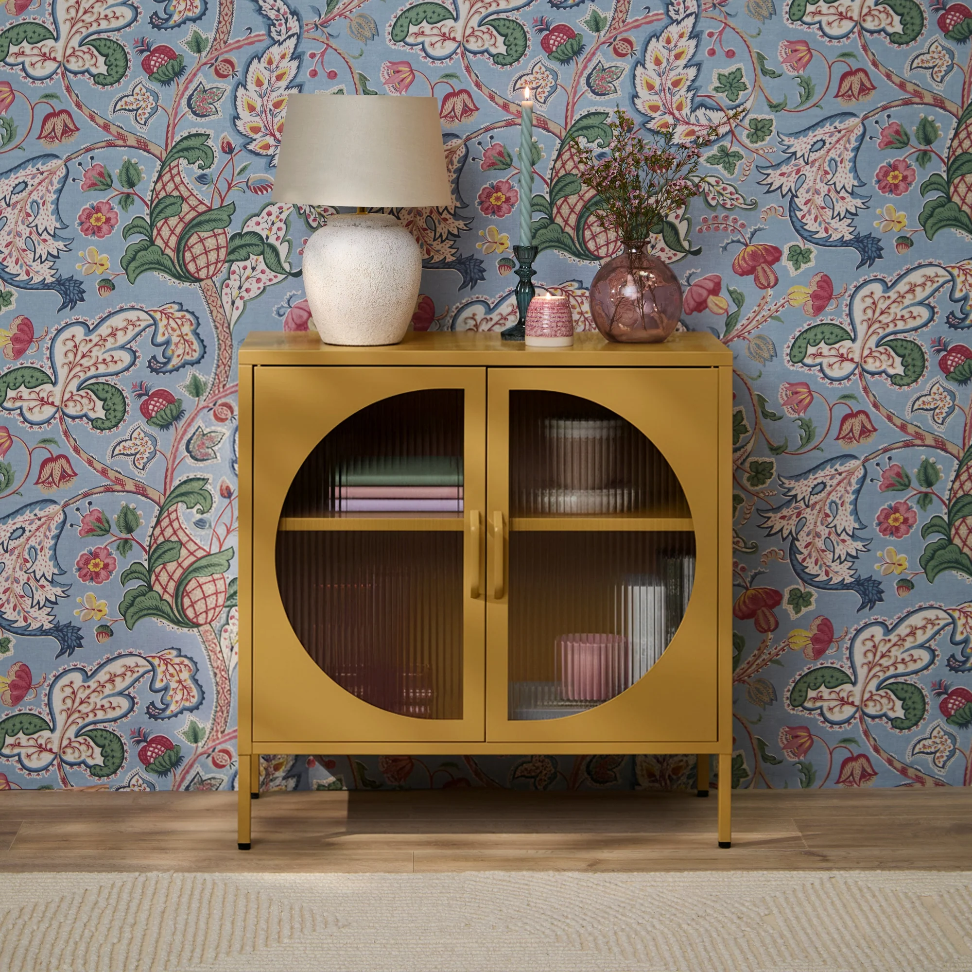 Conan Metal 2 Door Sideboard - Mustard Yellow