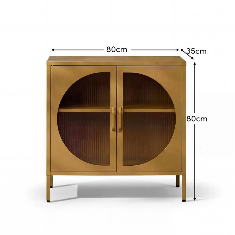 Conan Metal 2 Door Sideboard - Mustard Yellow - Image 7