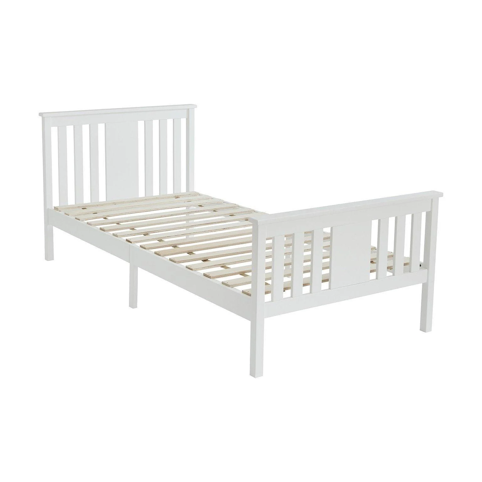 Outlet - Lisa Single Wooden Bed - White - Image 6