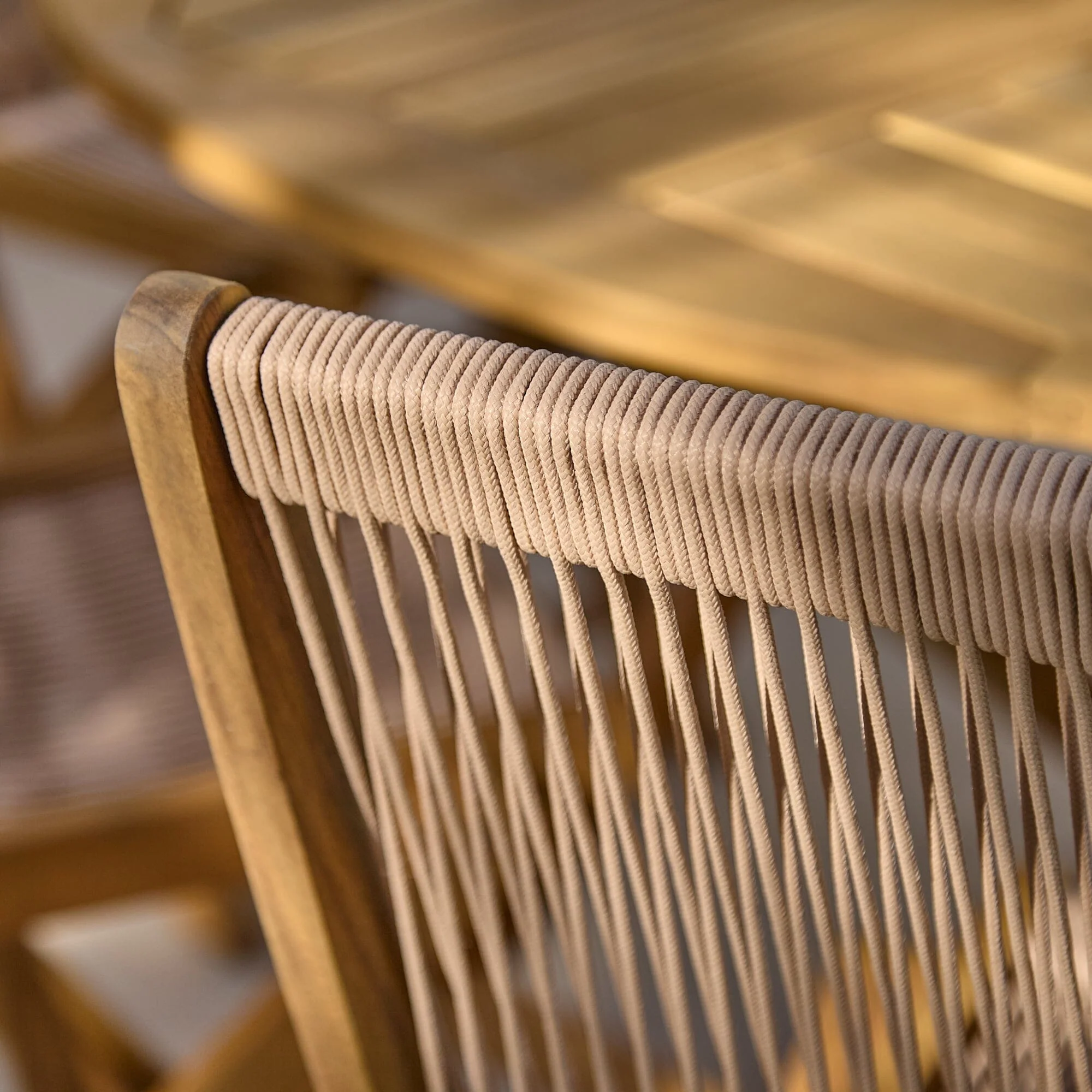 Cove Rope Folding Garden Chairs - Set of 2 - White Acacia - Image 7