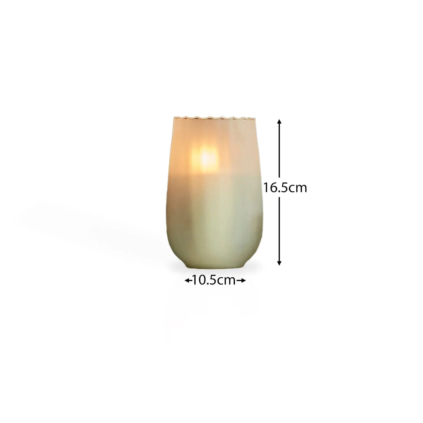 Dalen 16cm Glass Candle Holder - Frosted - Image 6