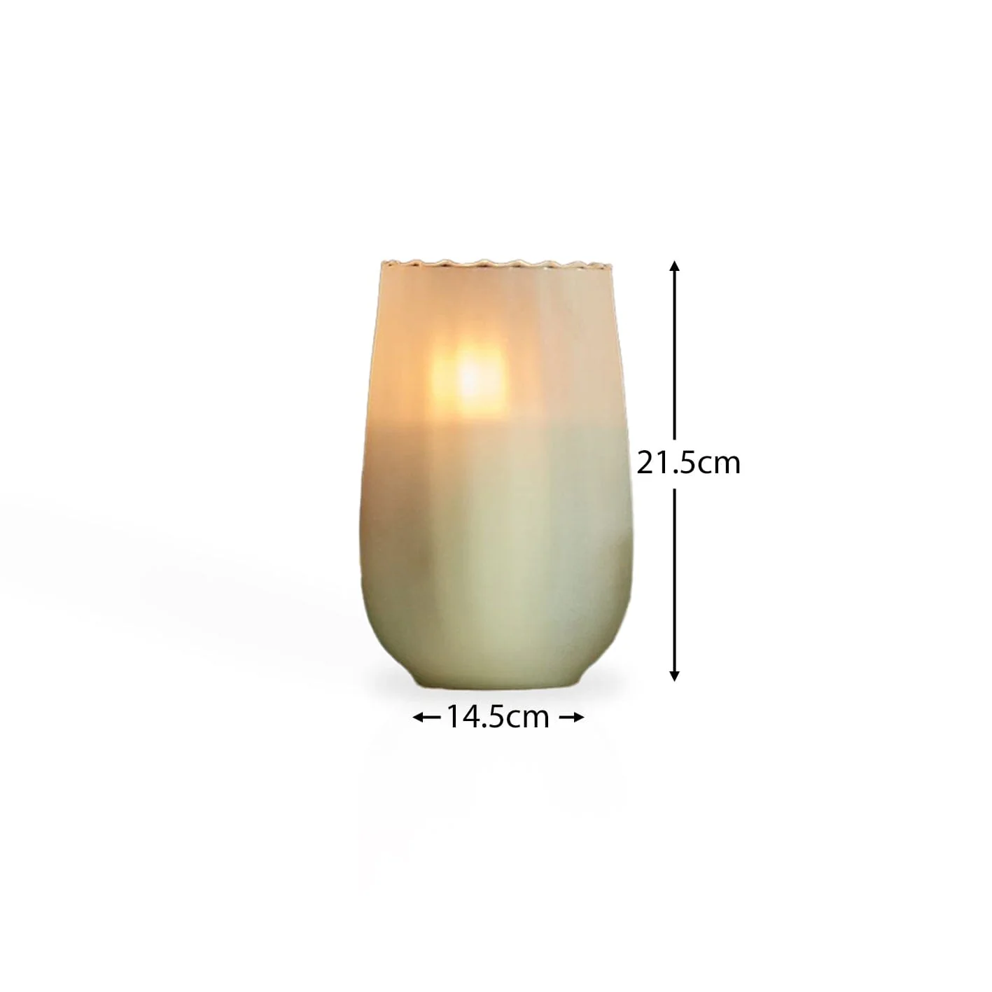 Dalen 22cm Glass Candle Holder - Frosted - Image 7