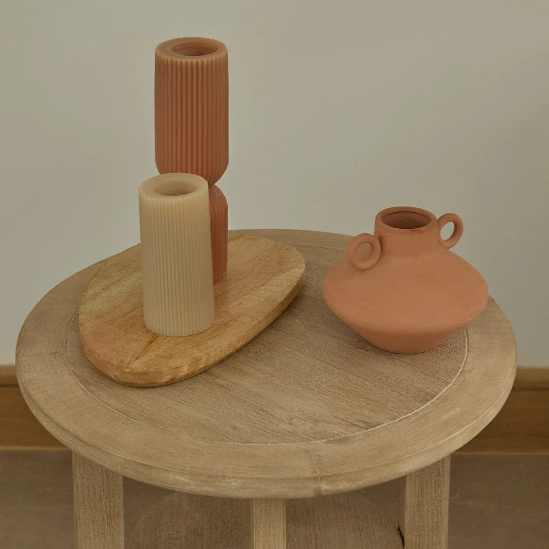 Delphi Light Brushed Acacia Side Table - Image 4