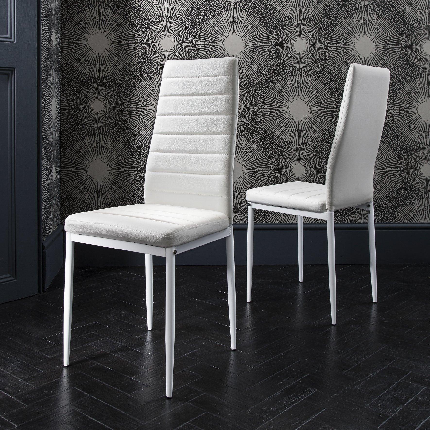 Anya Glass Dining Table Set - 6 Seater - White - Image 5