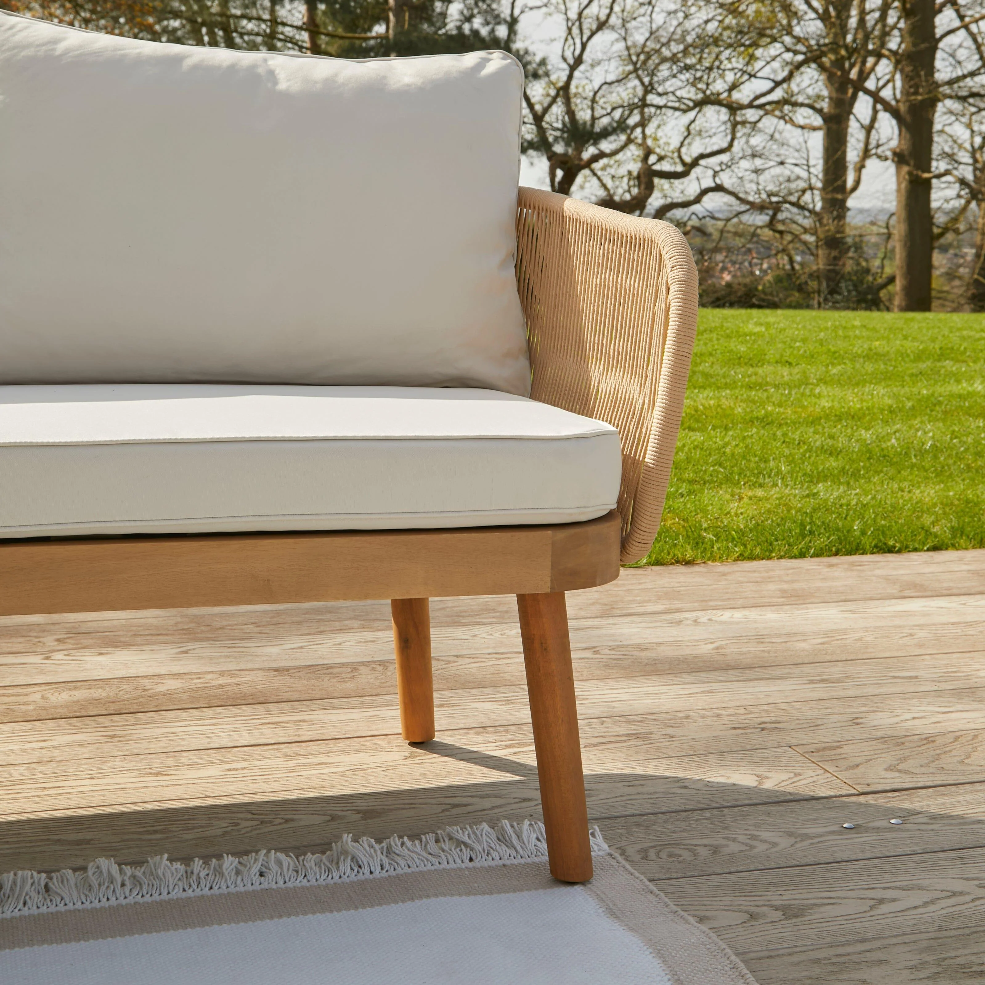 Eaden Garden Corner Sofa Cushion Covers - Oatmeal - Image 4