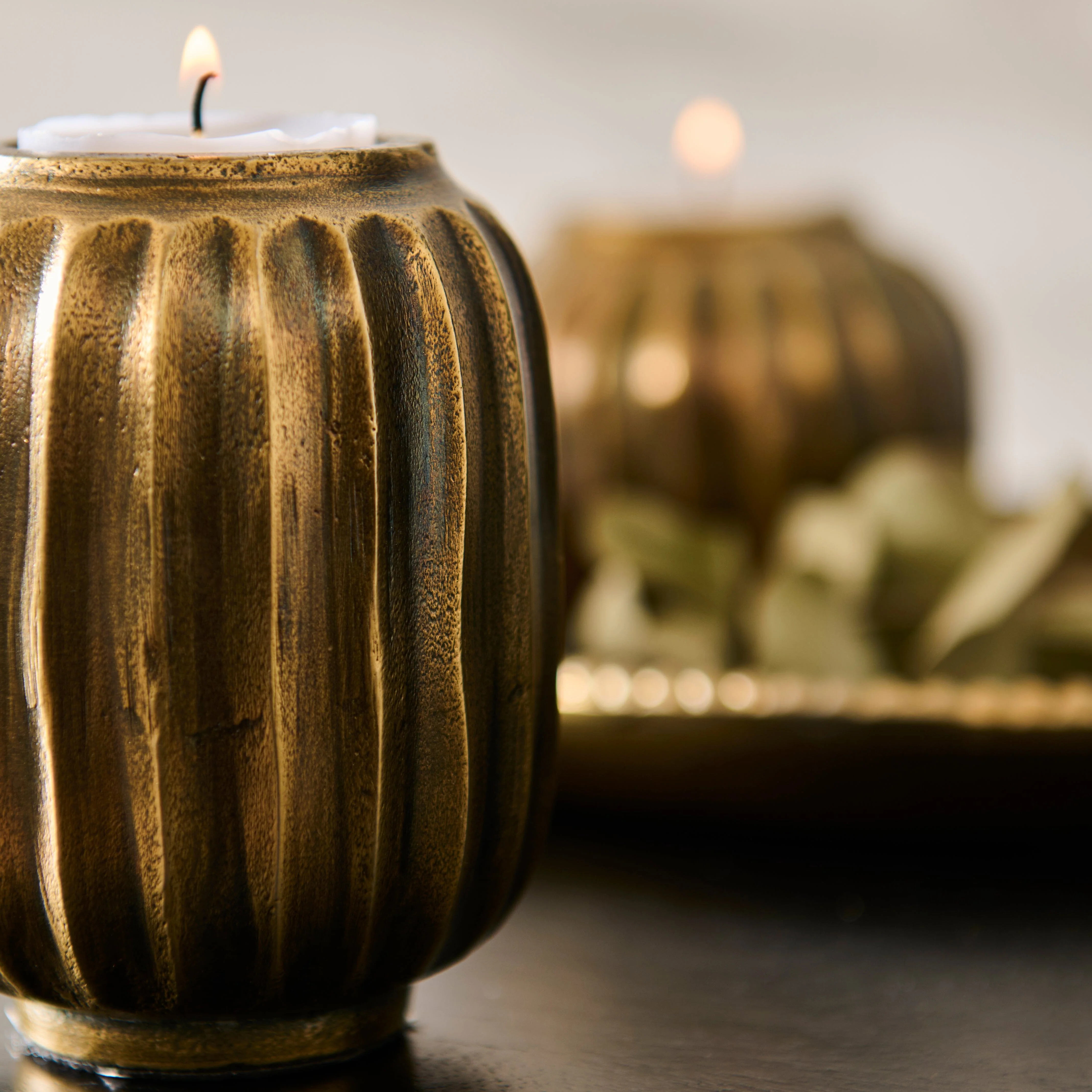 Elcombe Metal Tea Light Holder - Bronze - Image 3