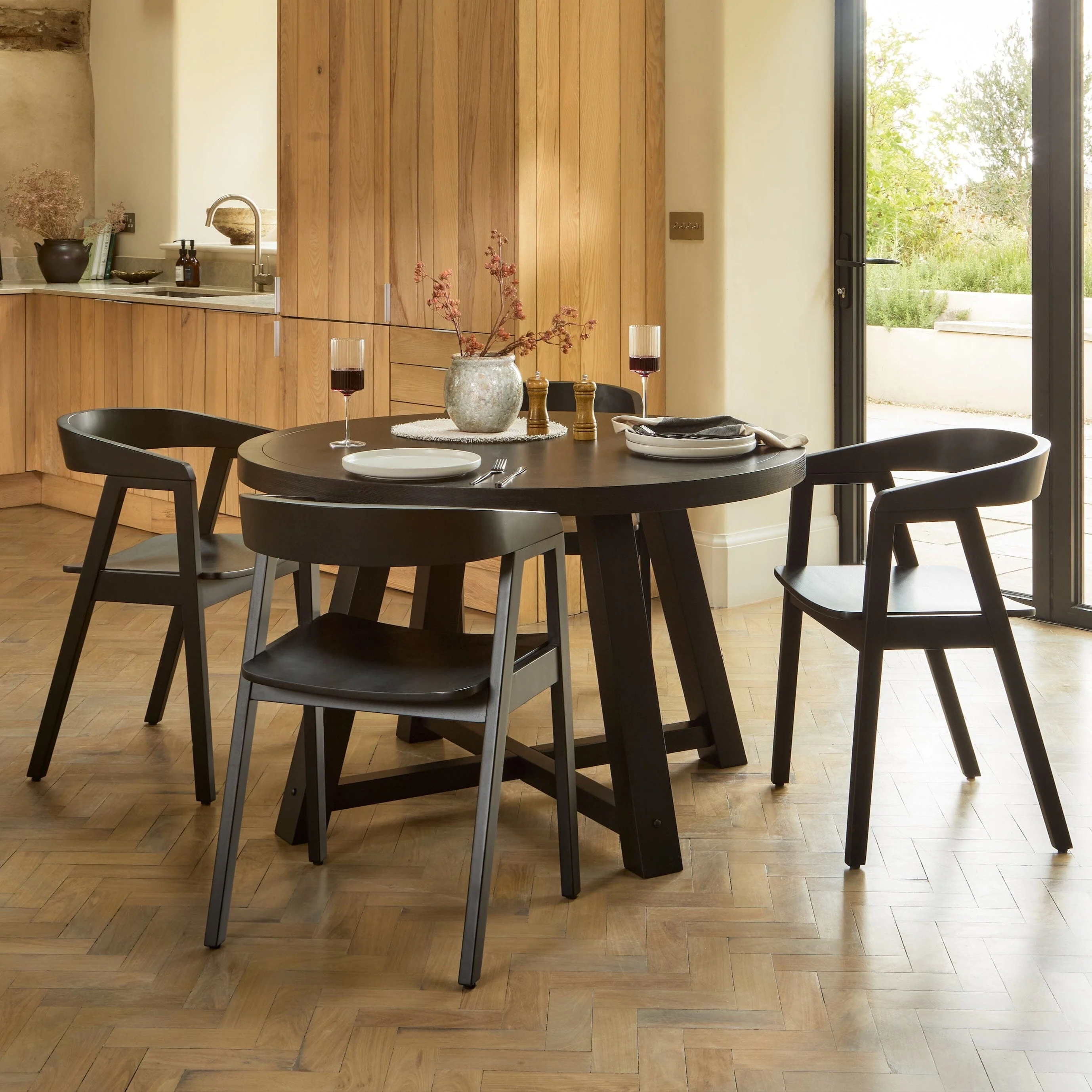 Ella Black Oak Dining Armchairs - Set of 2 - Image 3