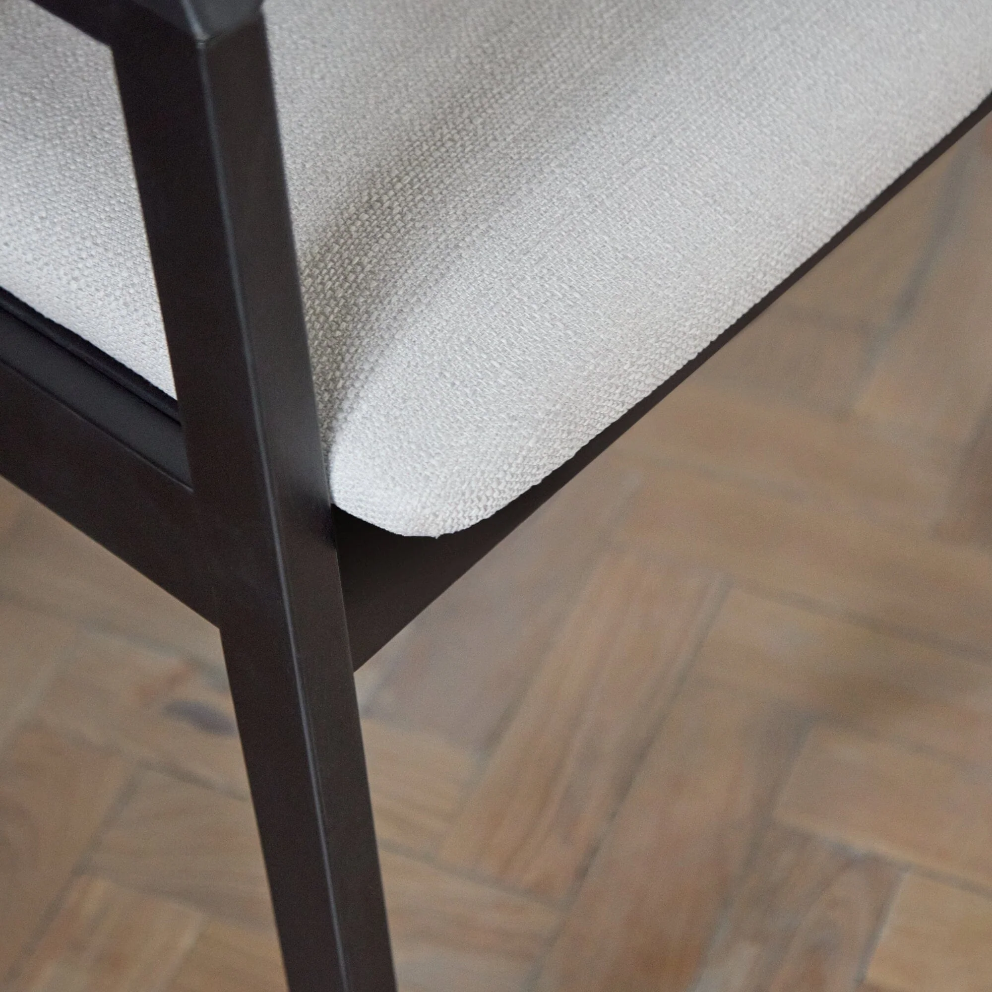 Ella Fawn Linen Dining Armchairs- Set of 2 - Black Oak Legs - Image 4