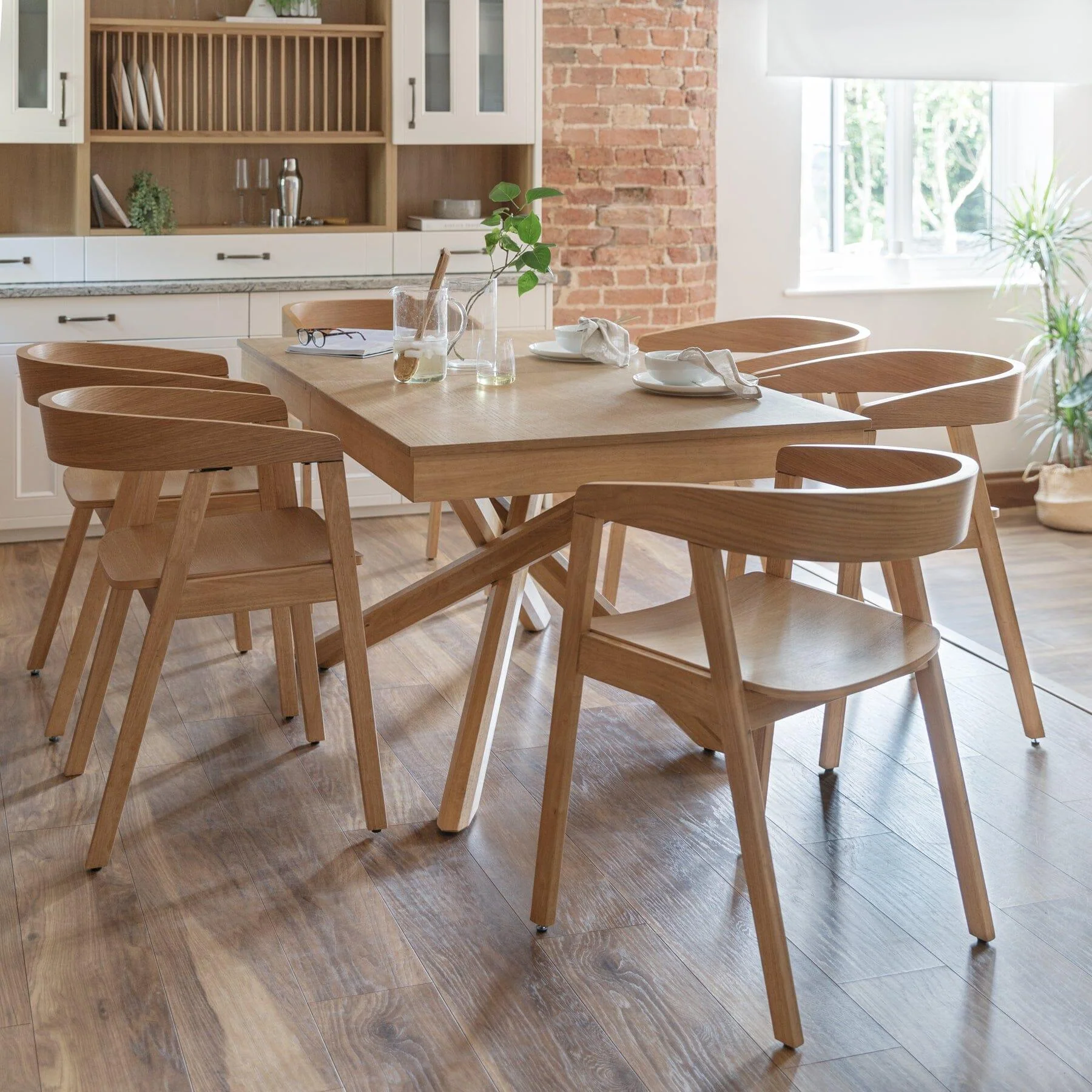 Ella Pale Oak Wood Dining Armchairs - Set of 2 - Image 3