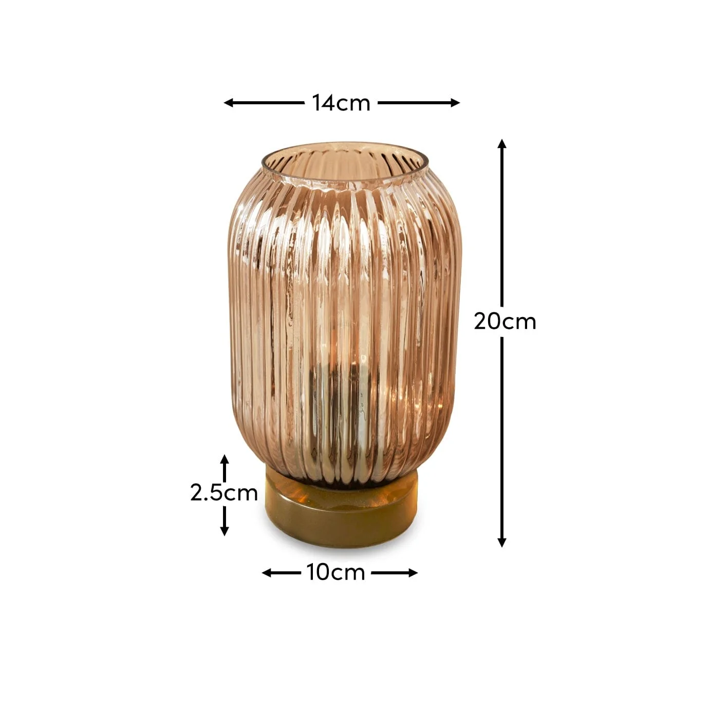 Elland 22.5cm Glass Table Lamp - Champagne & Gold - Image 7