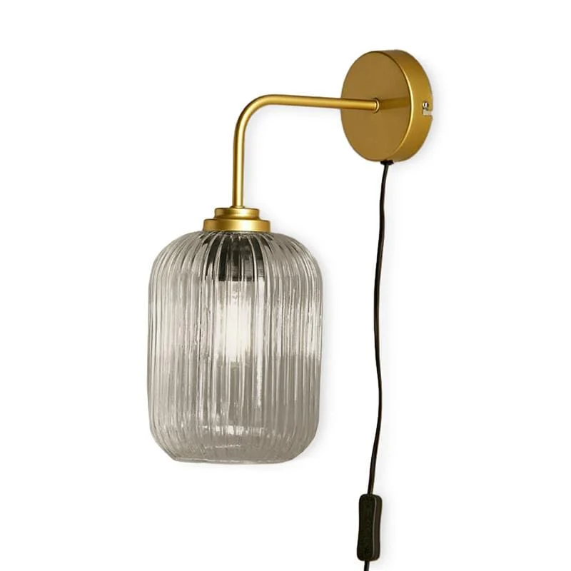 Elland Plug in Wall Light Gold - Smoked Glass - Image 4