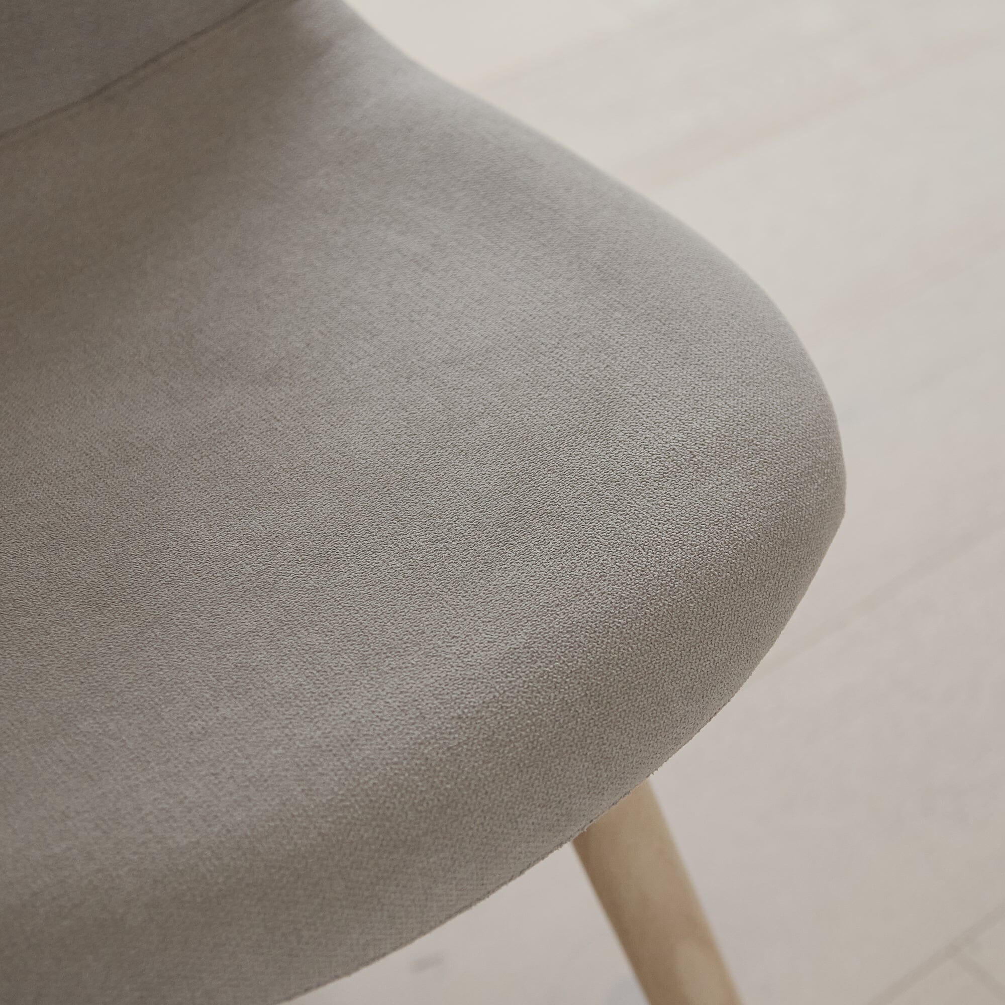 Ellis Soft Beige Dining Chairs - Set of 2 - Whitewash Oak Legs - Image 3