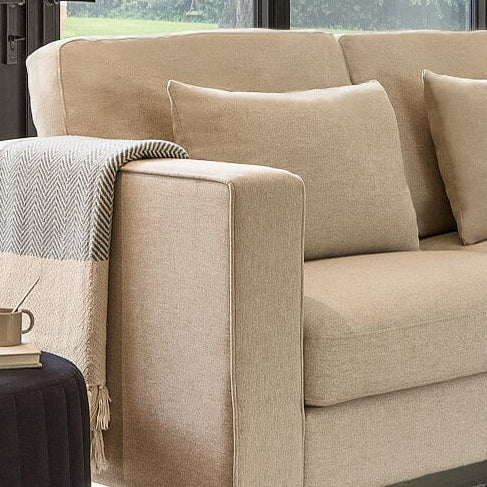 Emily 3 Seater Sofa - Sand with Whitewash Oak Legs - Image 2