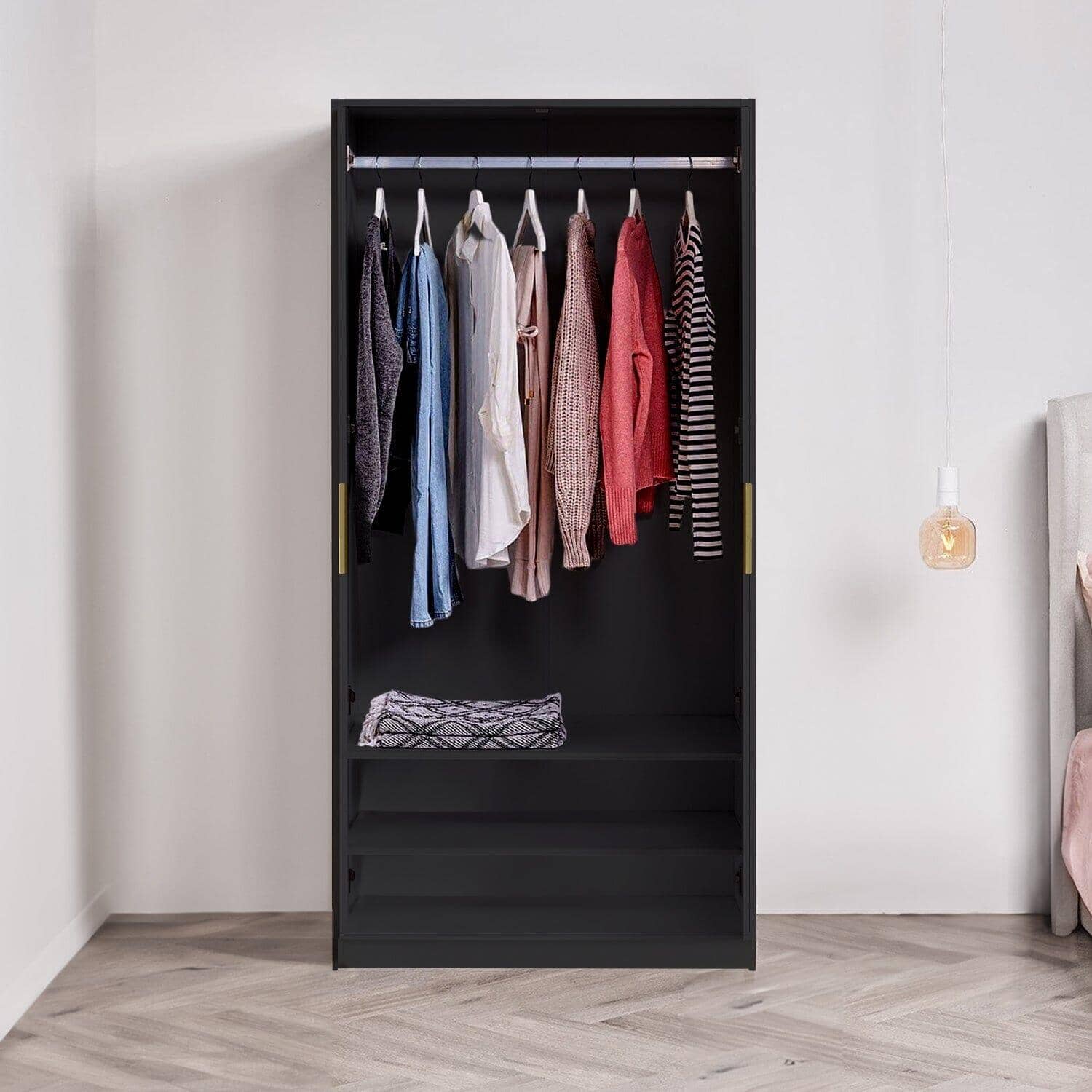 Essie 4 Piece Bedroom Set - 5 Chest of Drawers - Pitch Black - Image 3