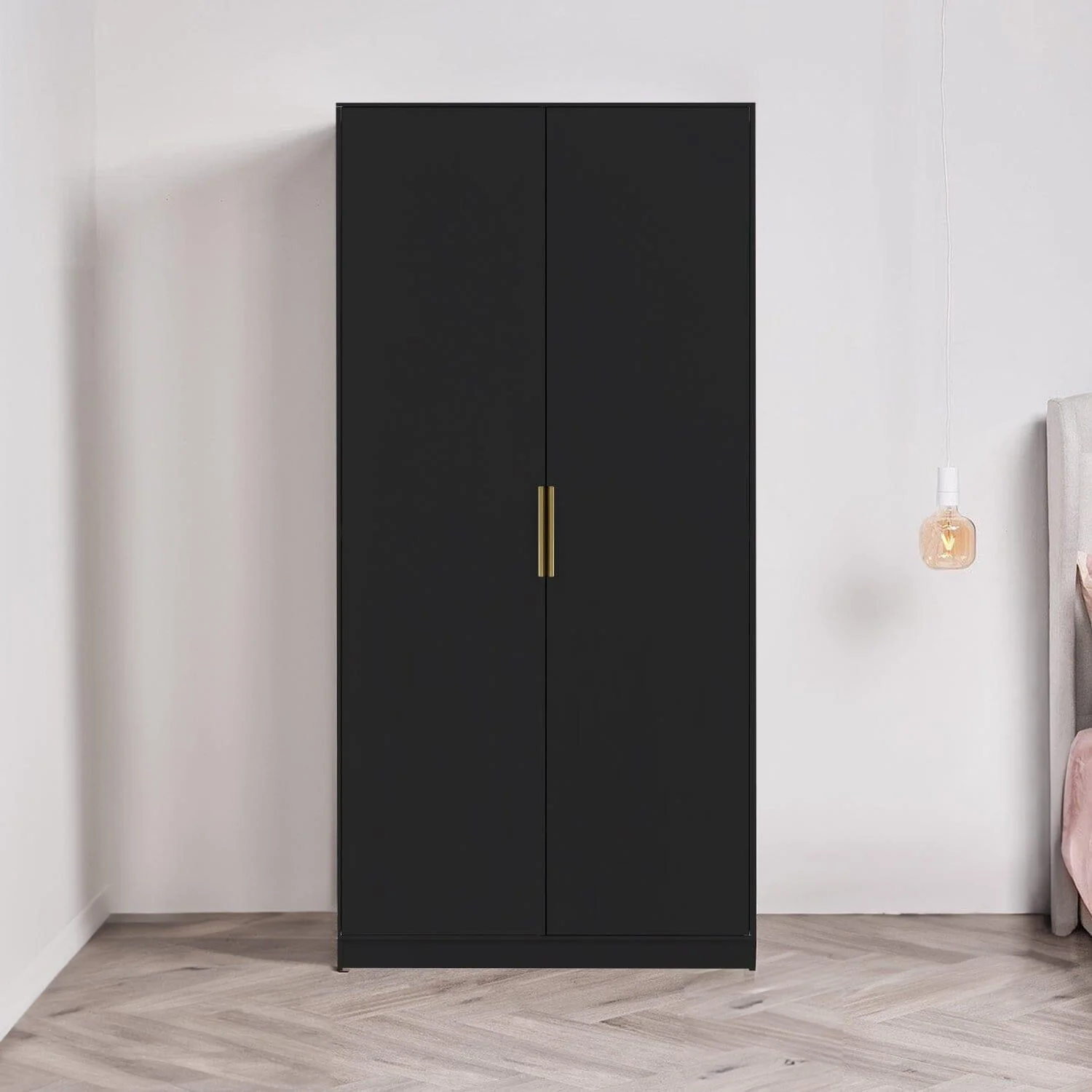 Essie Wardrobe & Drawers Bedroom Set - Pitch Black - Image 2