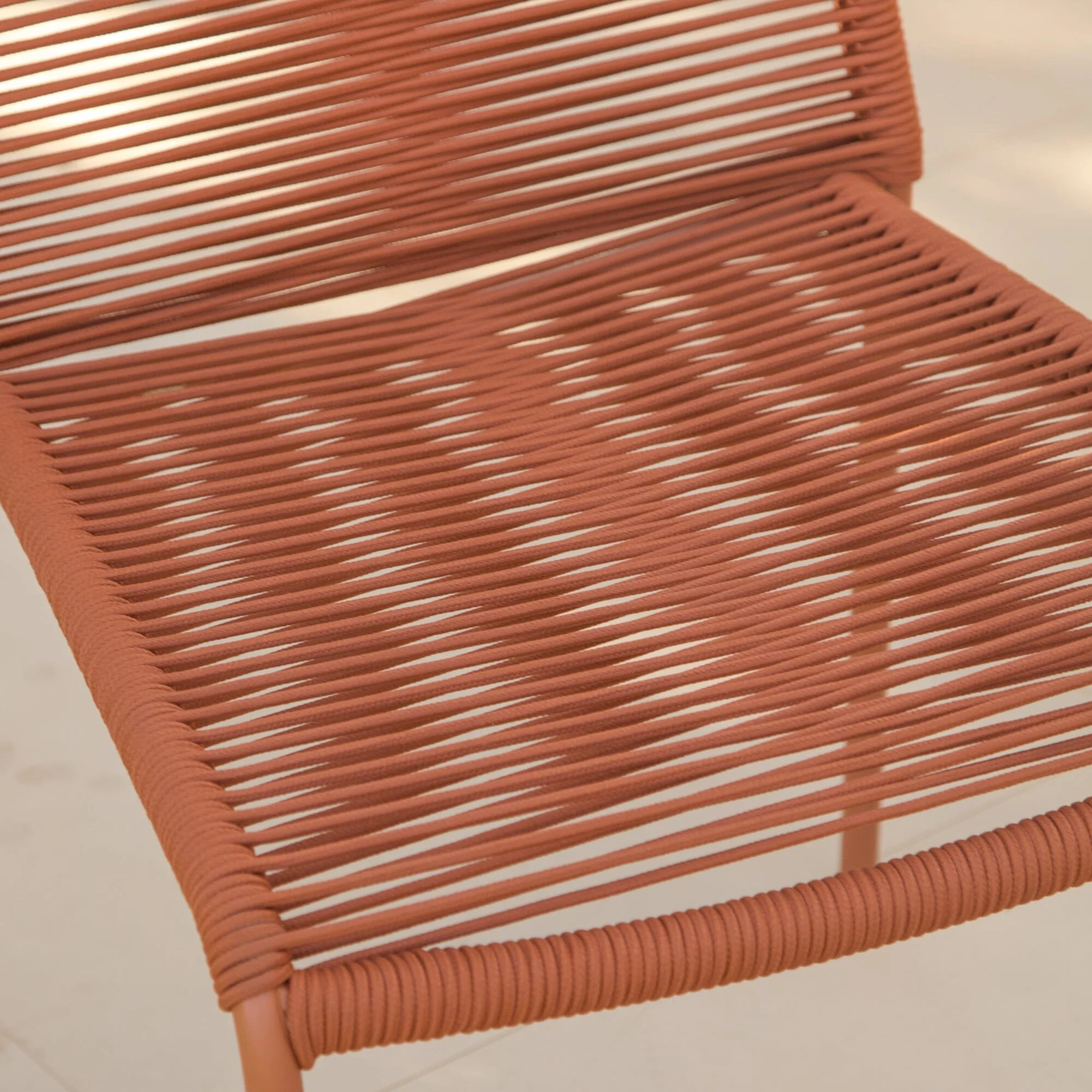 Ezra 4 Seater Round Wooden Garden Set with Ryder Burnt Orange Chairs - Image 4
