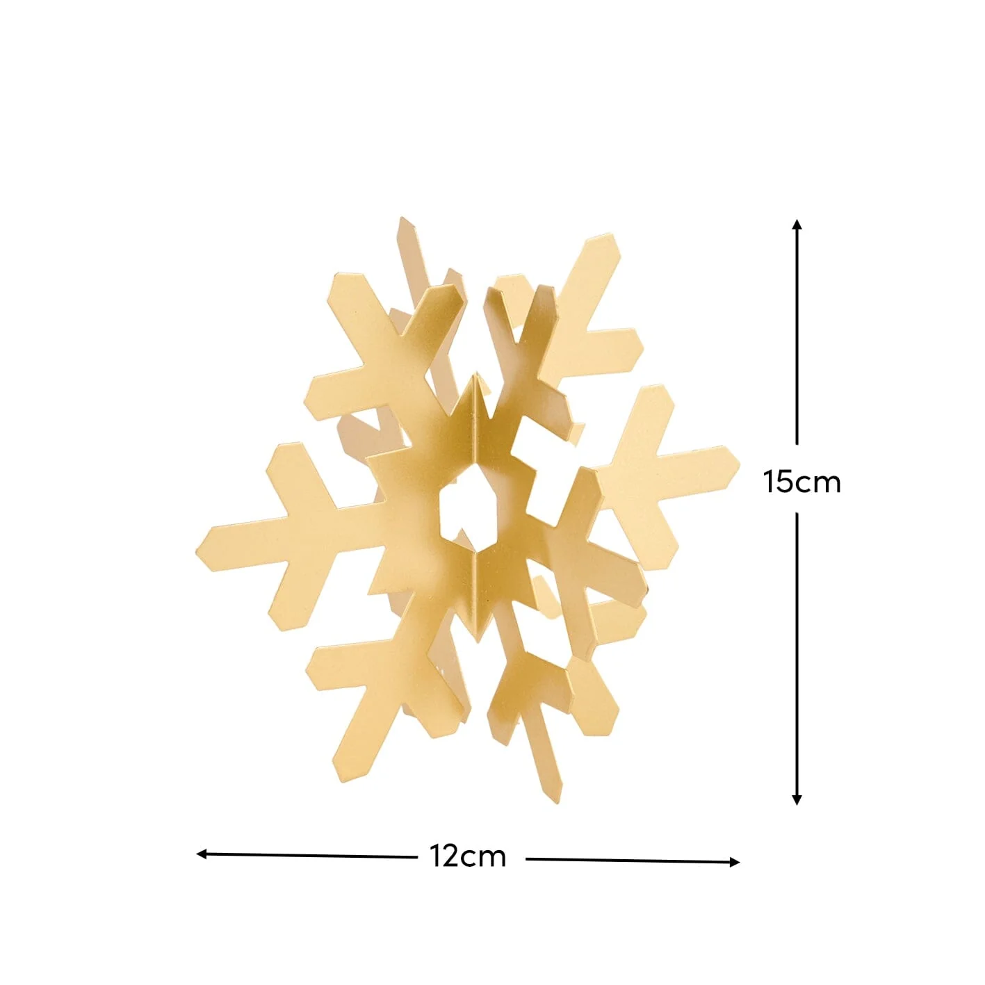 Falun 15cm Metal Snowflake Ornament - Gold - Image 7