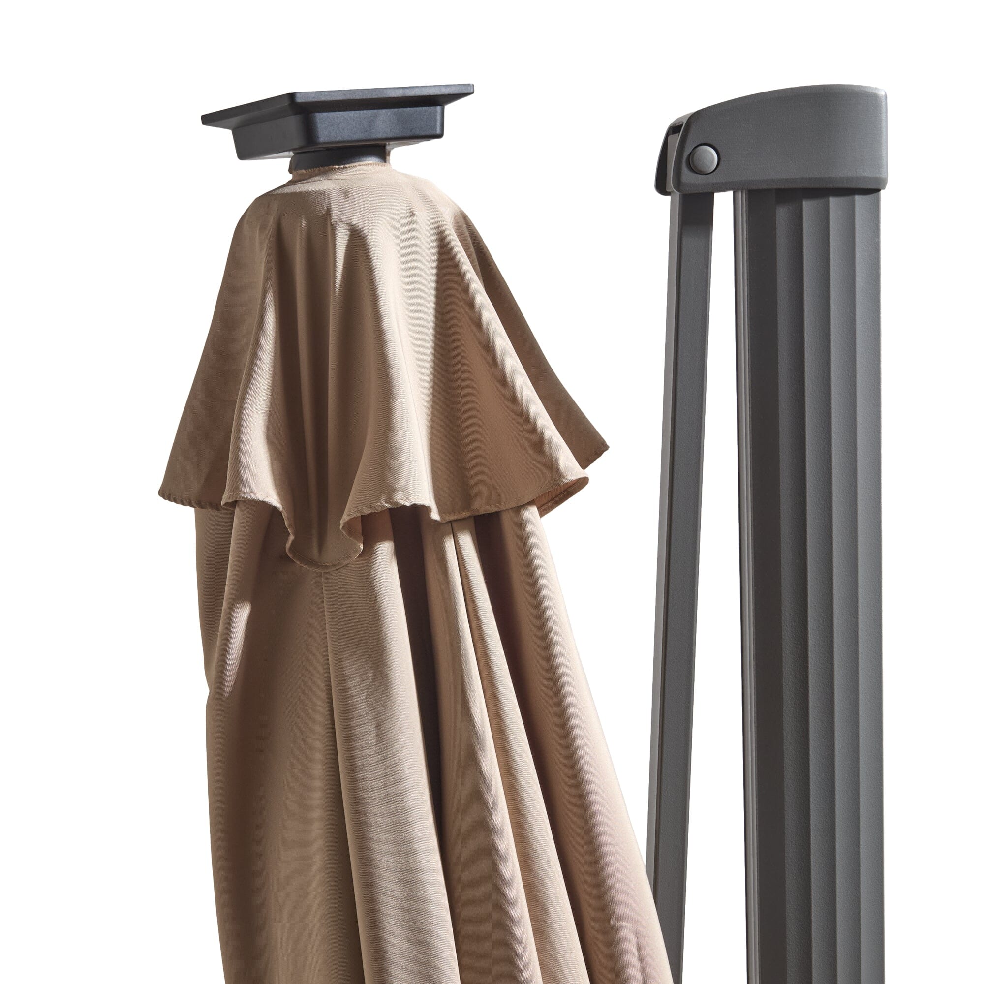 Fira Cappuccino LED Parasol - 2.5m Square Cantilever - Image 4