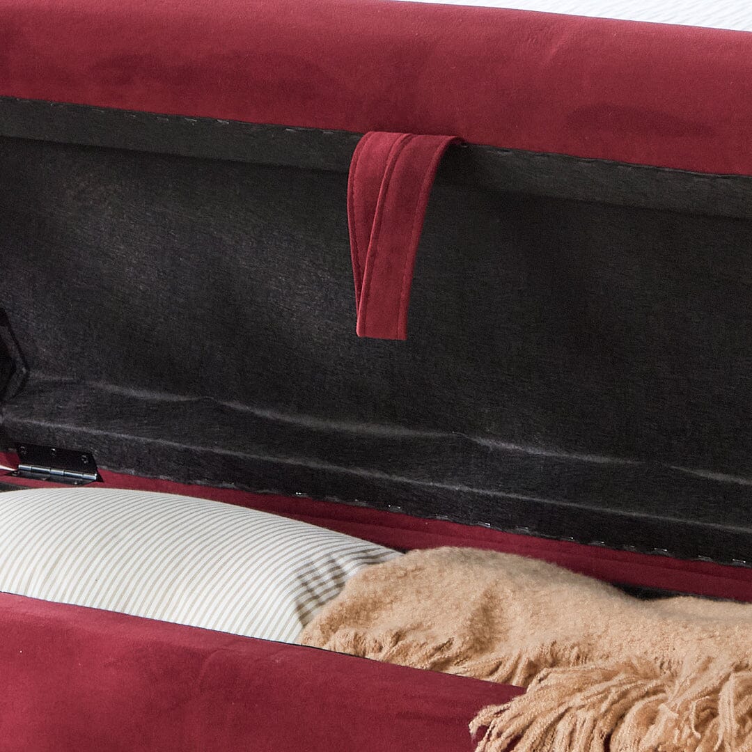 Fleur Large Storage Ottoman - Burgundy Red - Image 3