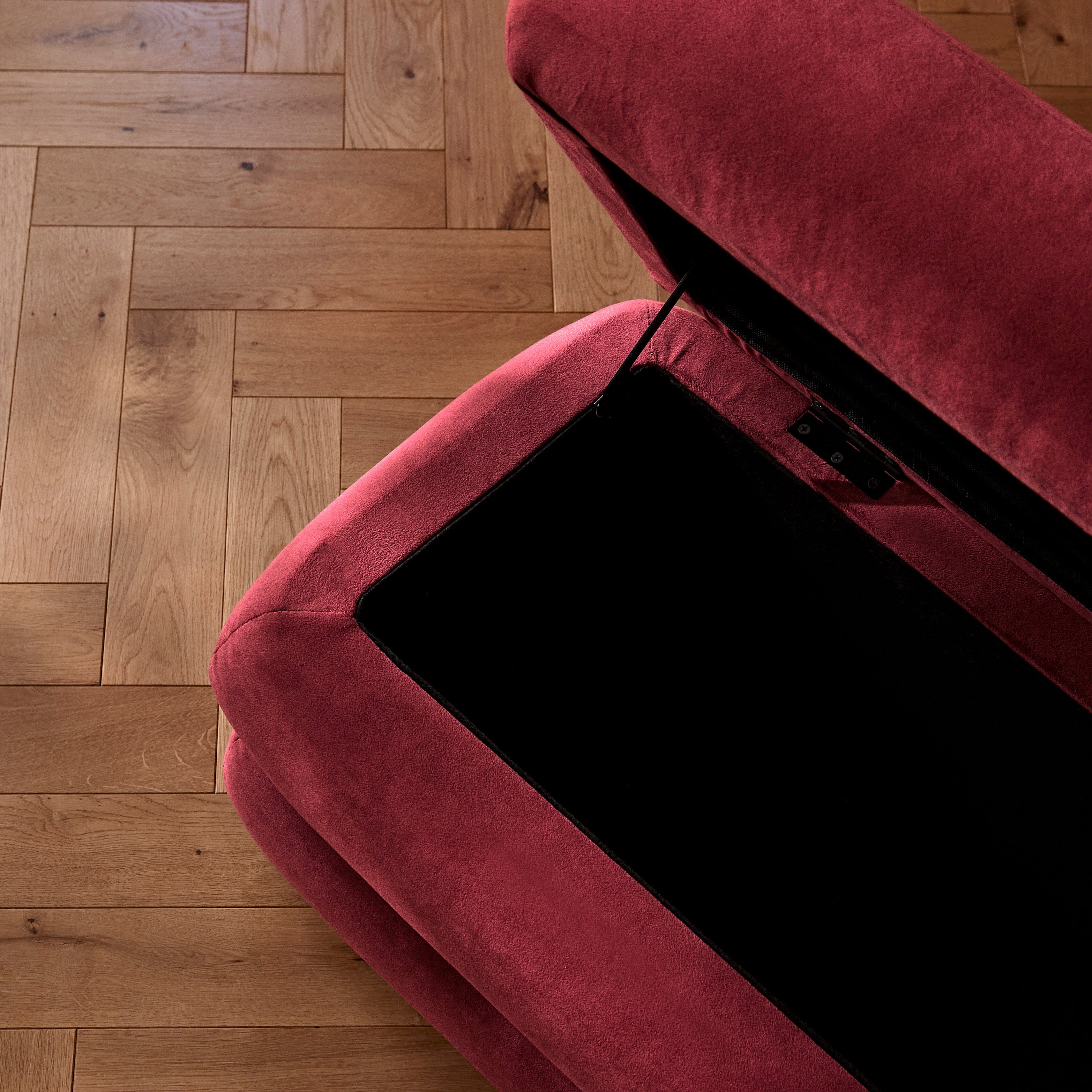 Fleur Large Storage Ottoman - Burgundy Red - Image 5