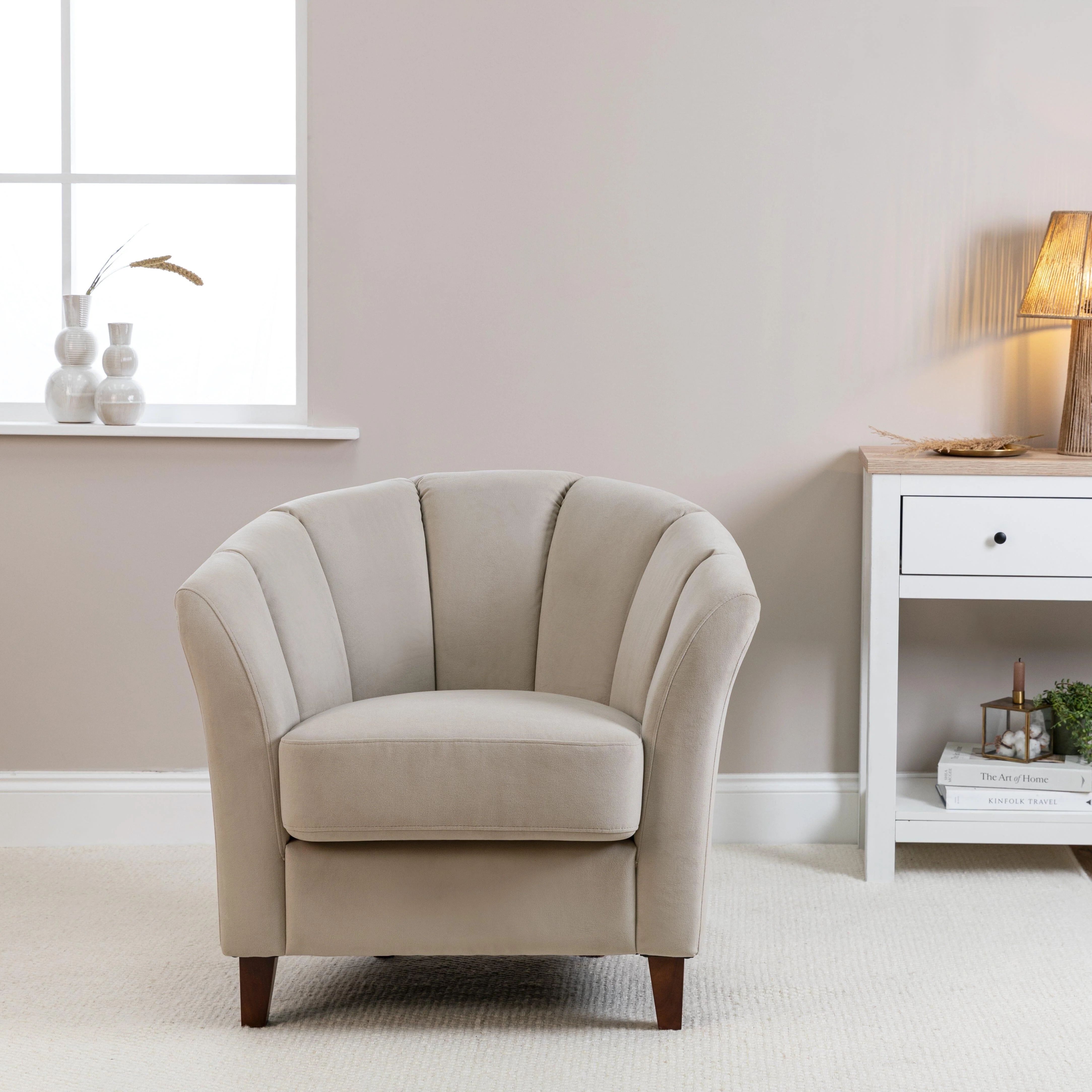 Florence Clay Armchair - Dark Oak Legs - Image 4