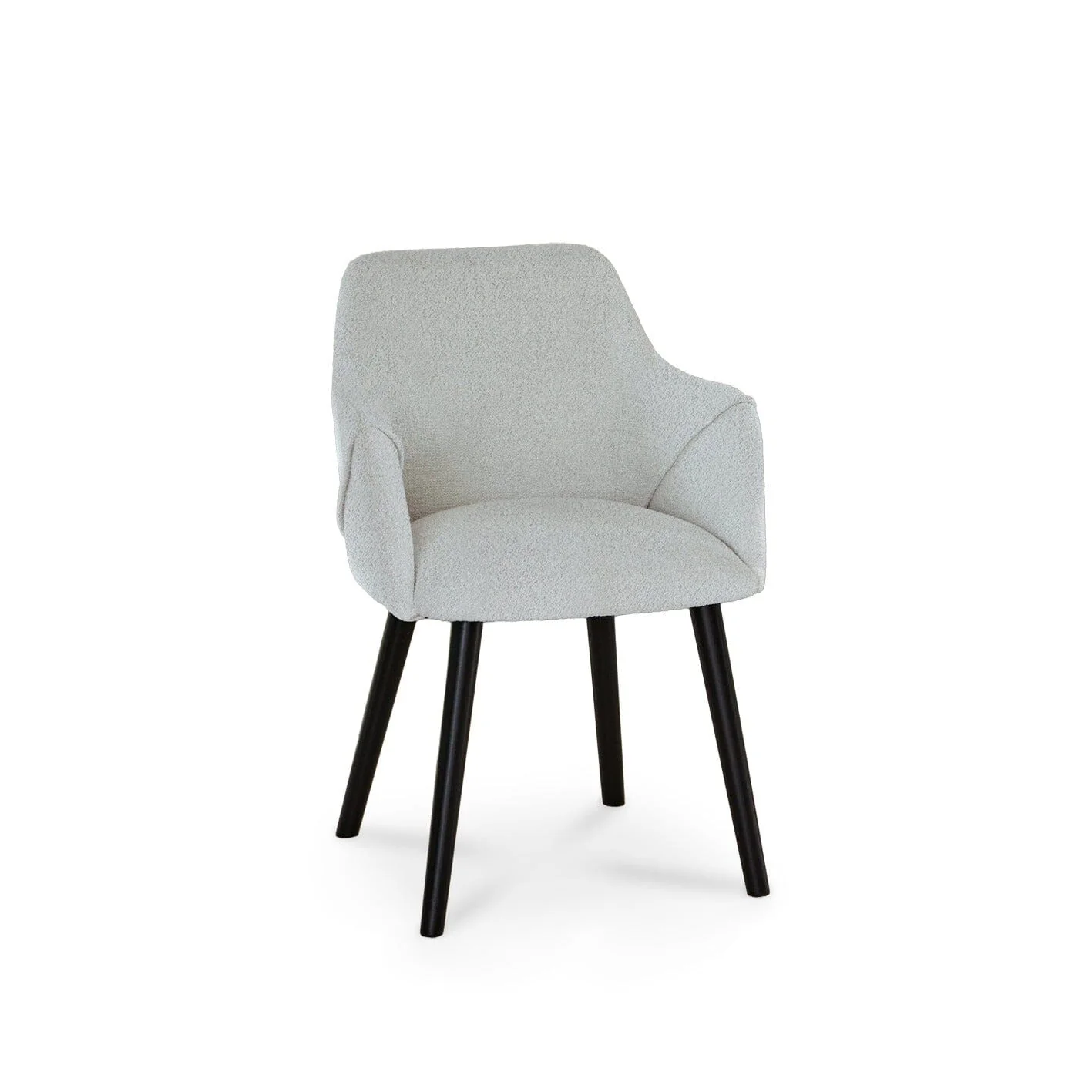 Freya Oat Boucle Armchair - Set of 2 - Black Oak Legs - Image 5