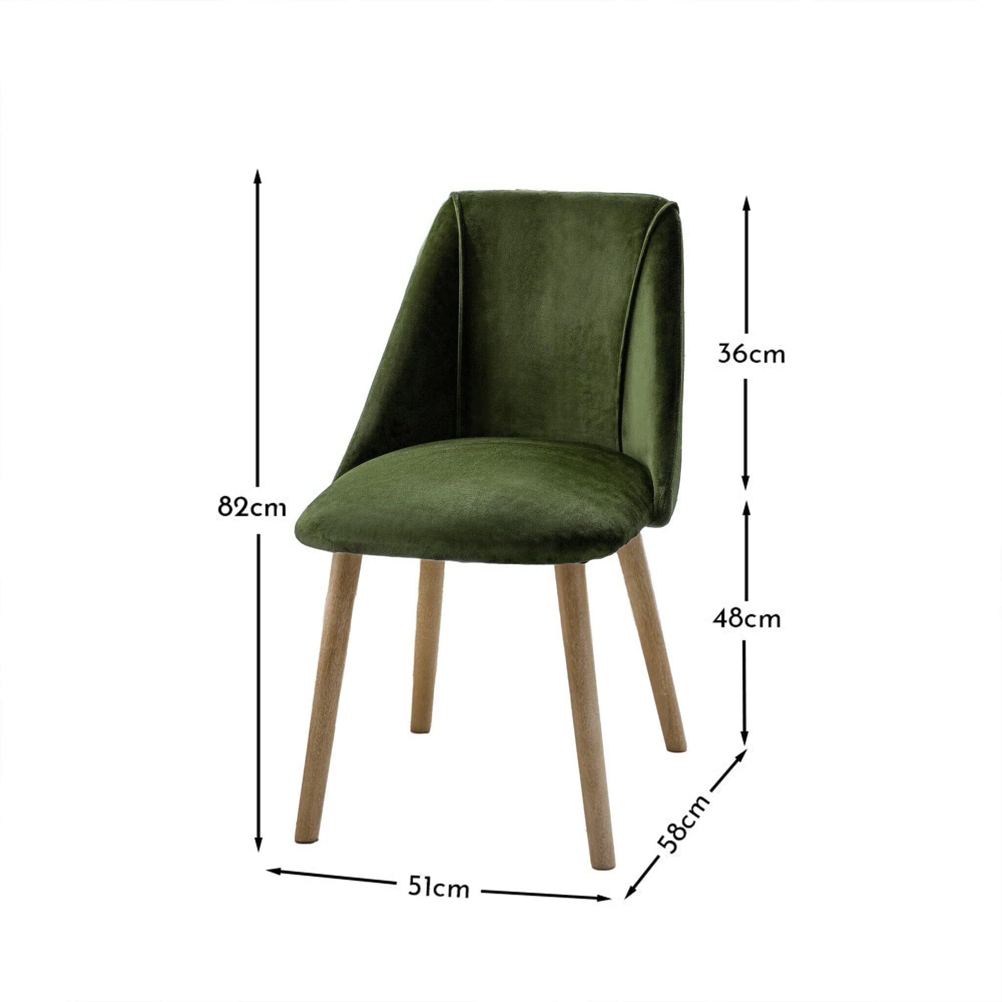 Freya Fern Green Dining Chairs - Set of 2 - Chalked Mangowood Legs - Image 2