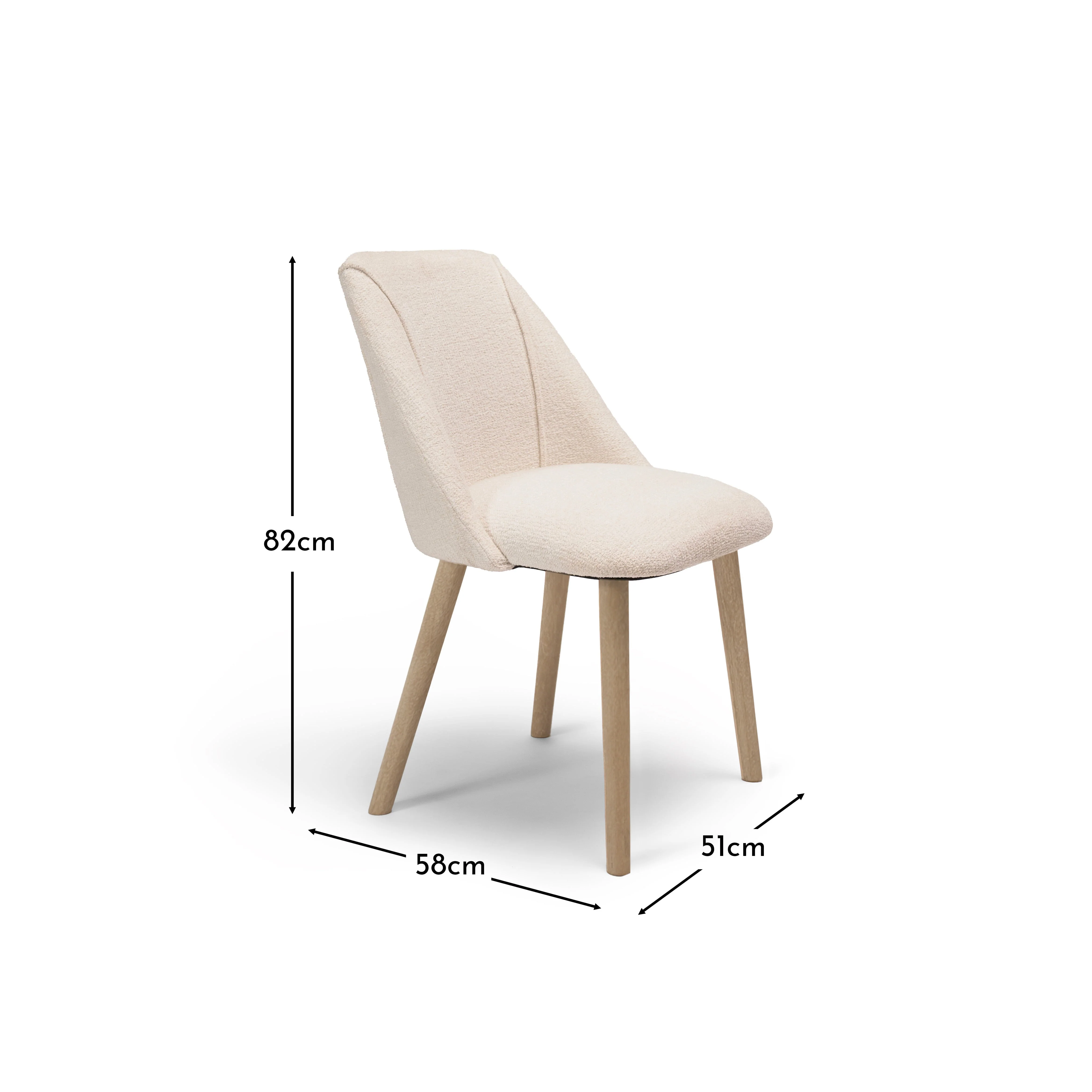 Freya Boucle Dining Chairs - Set of 2 - Chalked Mangowood Legs - Image 6