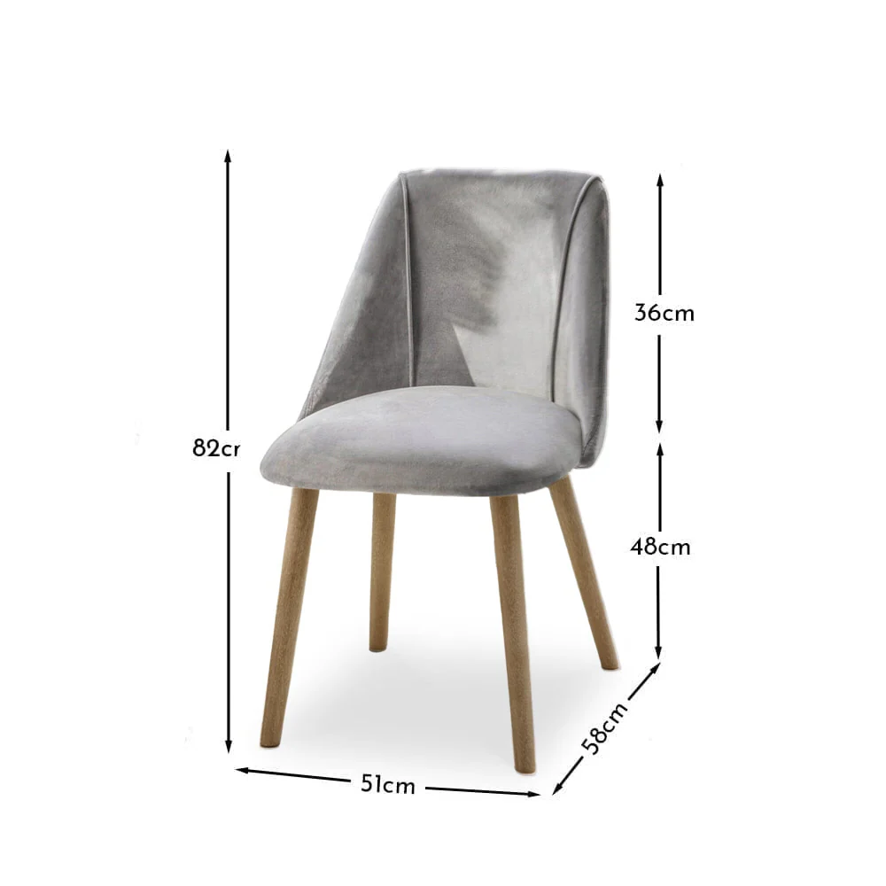 Freya Mist Grey Dining Chairs - Set of 2 - Chalked Mangowood Legs - Image 3