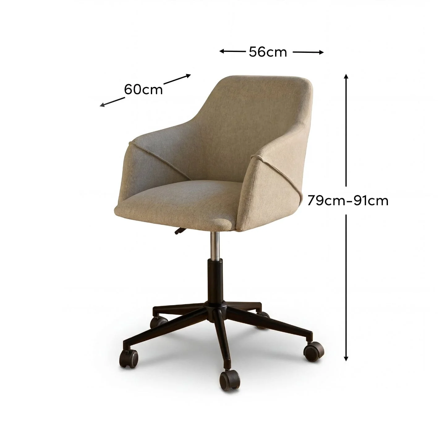Freya Office Swivel Chair - Sand - Image 7
