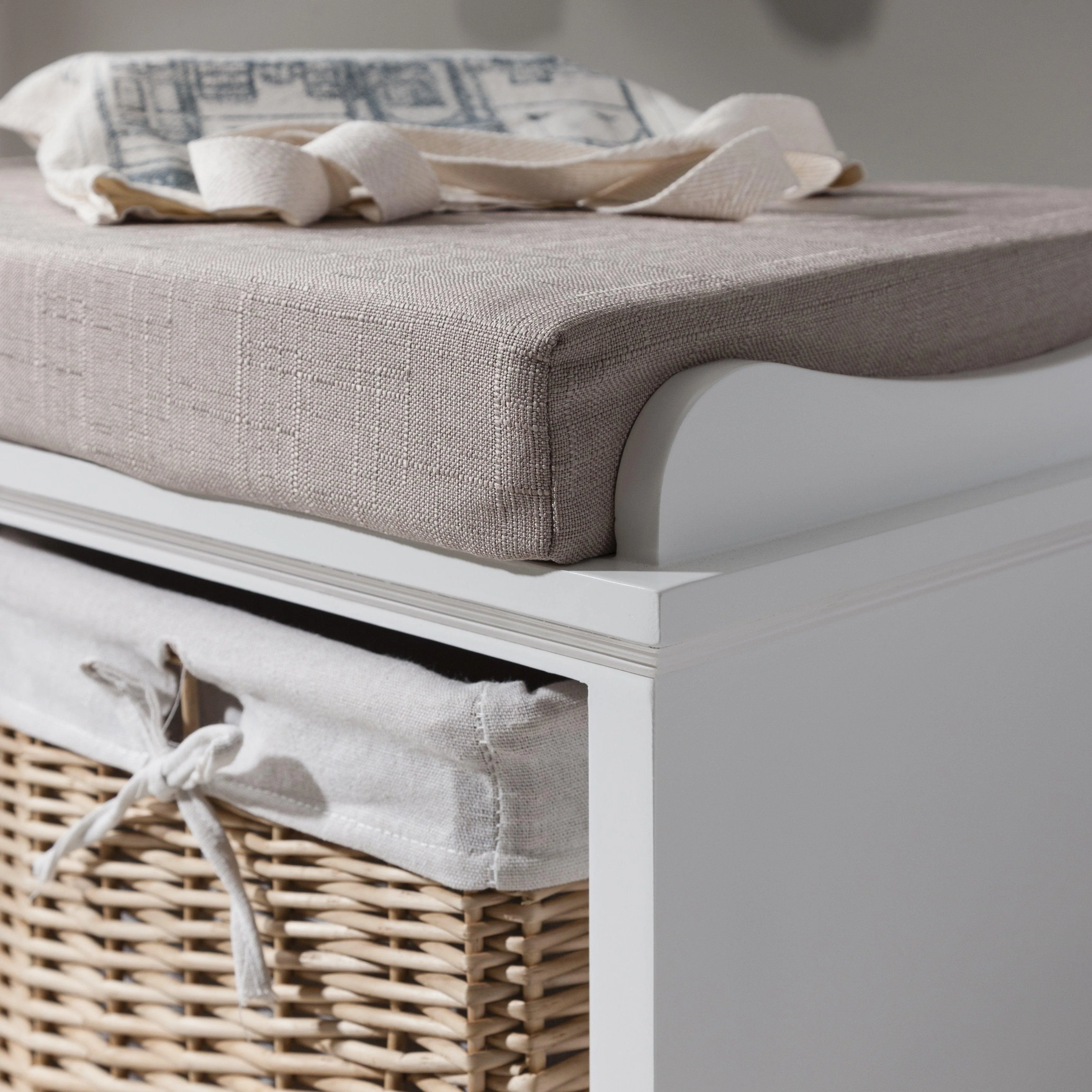 Fyfield 2 Seater Hallway Storage Bench with Storage - White - Image 5