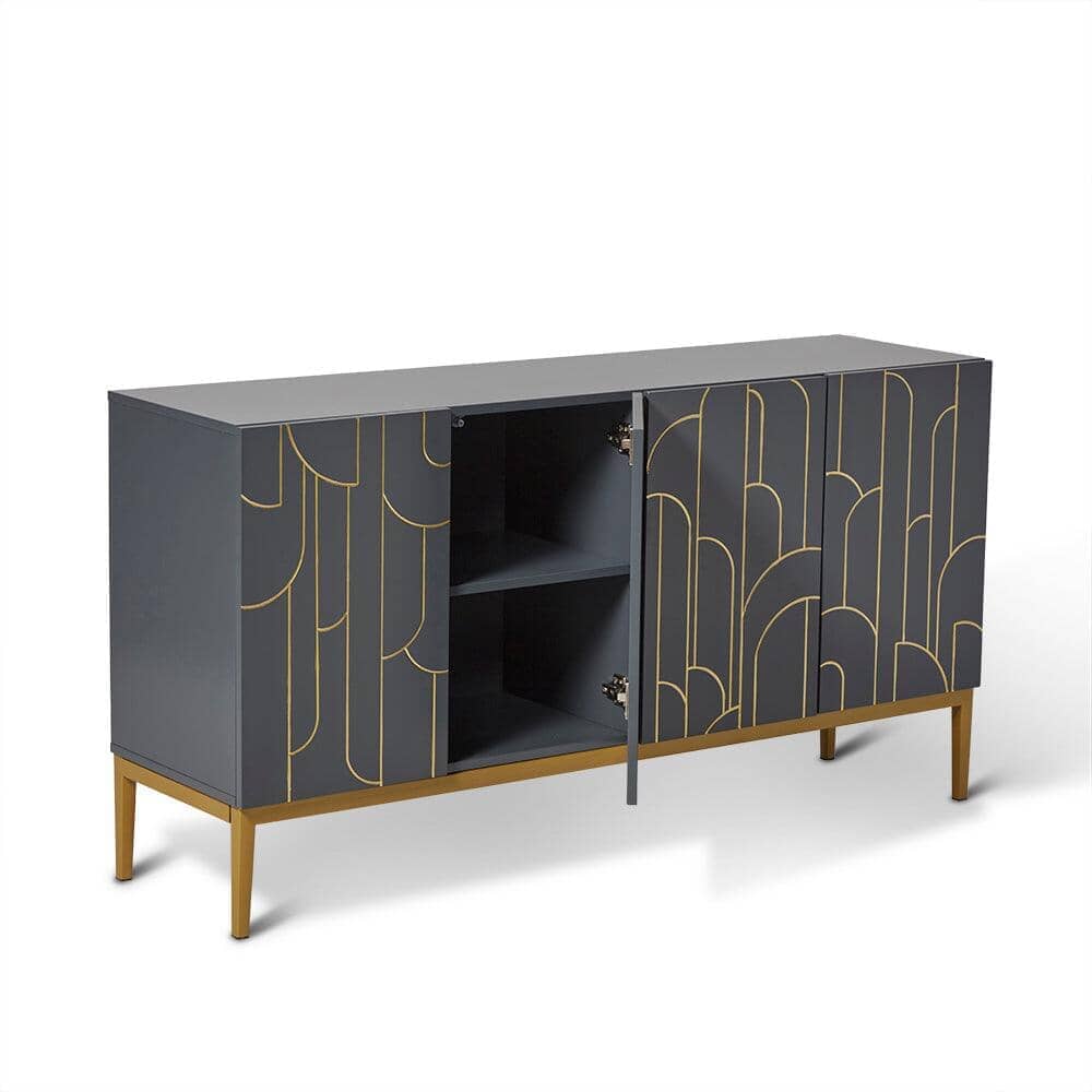 Gatsby Large 4 Door Sideboard - Smoke Grey - Image 5