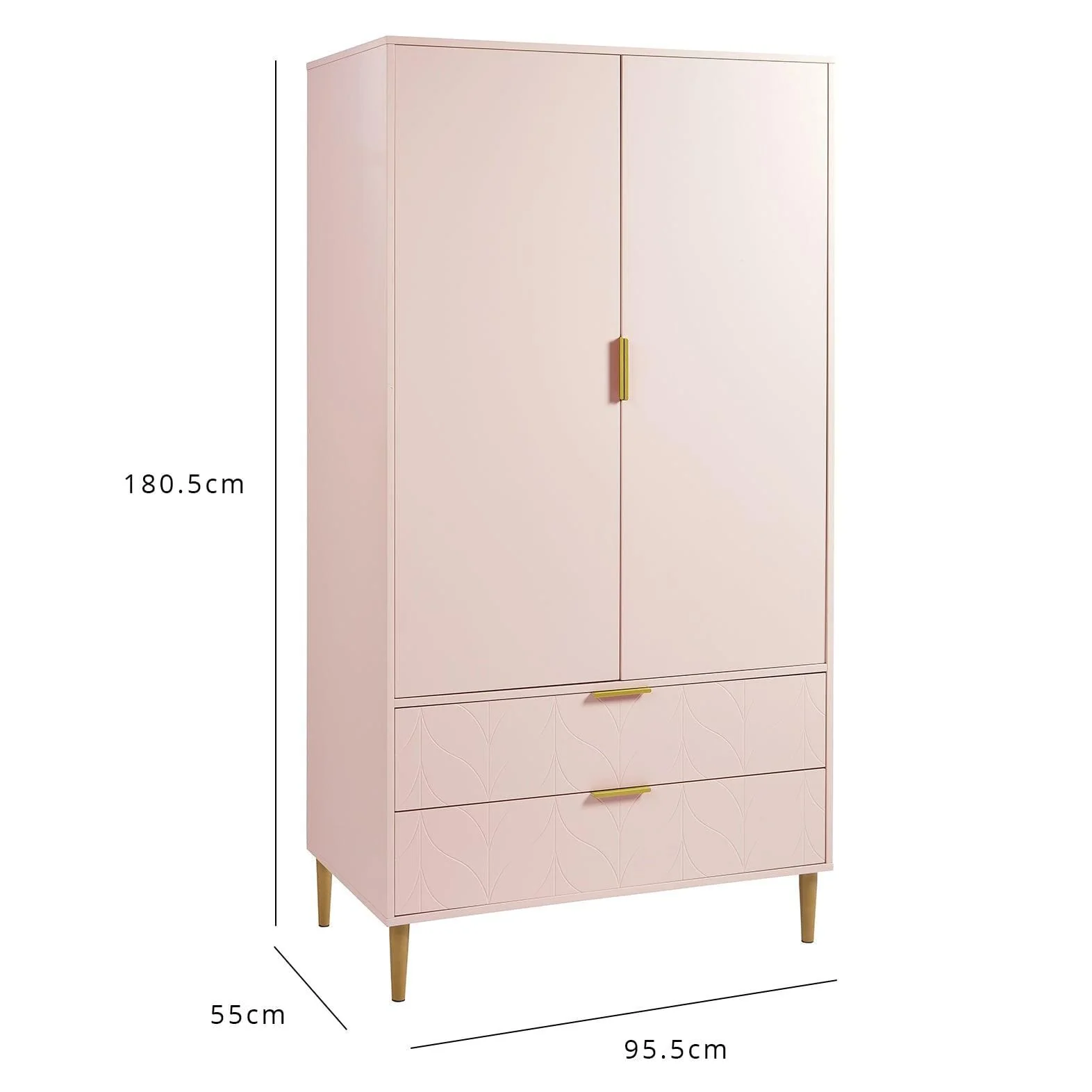 Gloria 3 Piece Bedroom Furniture Set - 3 Drawer Chest of Drawers - Blush Pink - Image 15