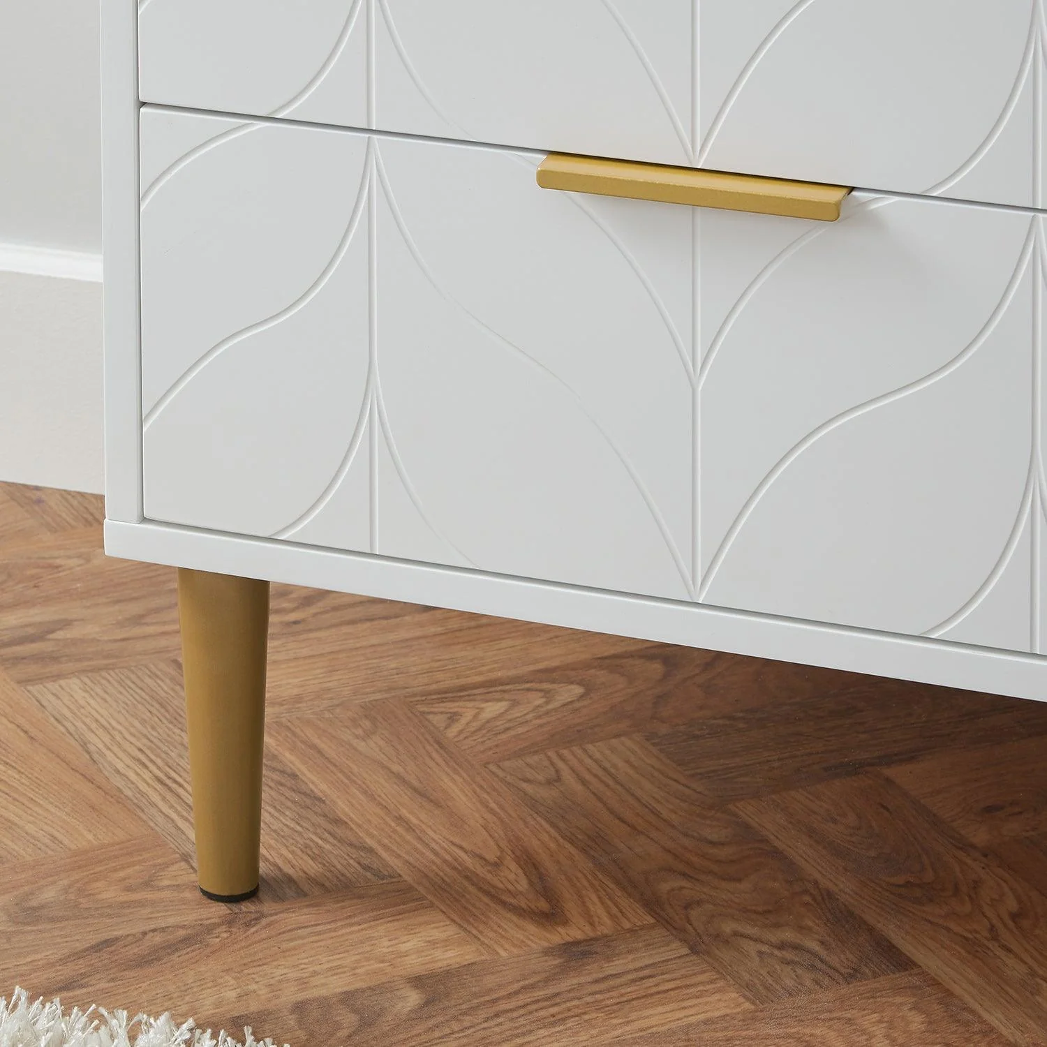 Gloria 3 Piece Bedroom Furniture Set - 3 Drawer Chest of Drawers - White - Image 3