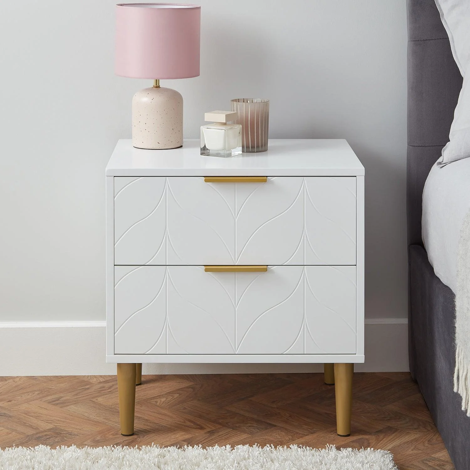 Gloria 3 Piece Bedroom Furniture Set - 3 Drawer Chest of Drawers - White - Image 4