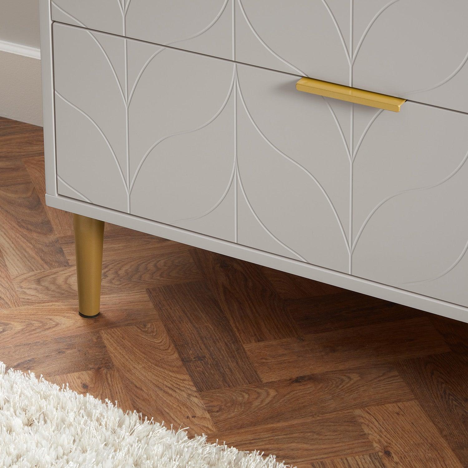 Gloria Wardrobe & Drawers Set - 3 Drawer Chest of Drawers - Grey - Image 12